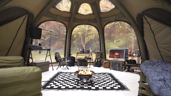 Premium tent interior view