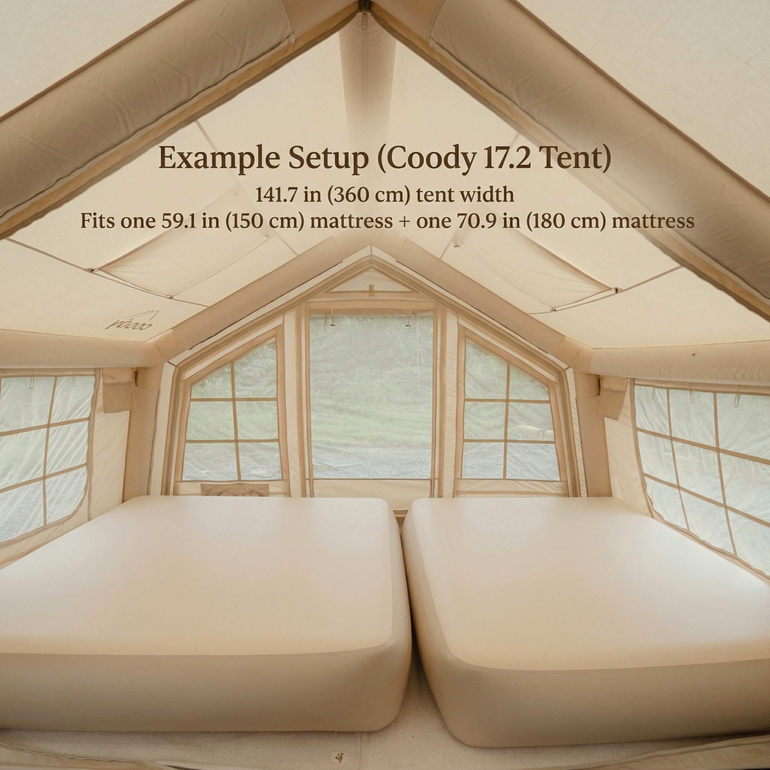 Coody Coreo Air Mattress Queen (150 × 200 × 35 cm) – Structured Air Block Inflatable Bed, Compact Pack Design