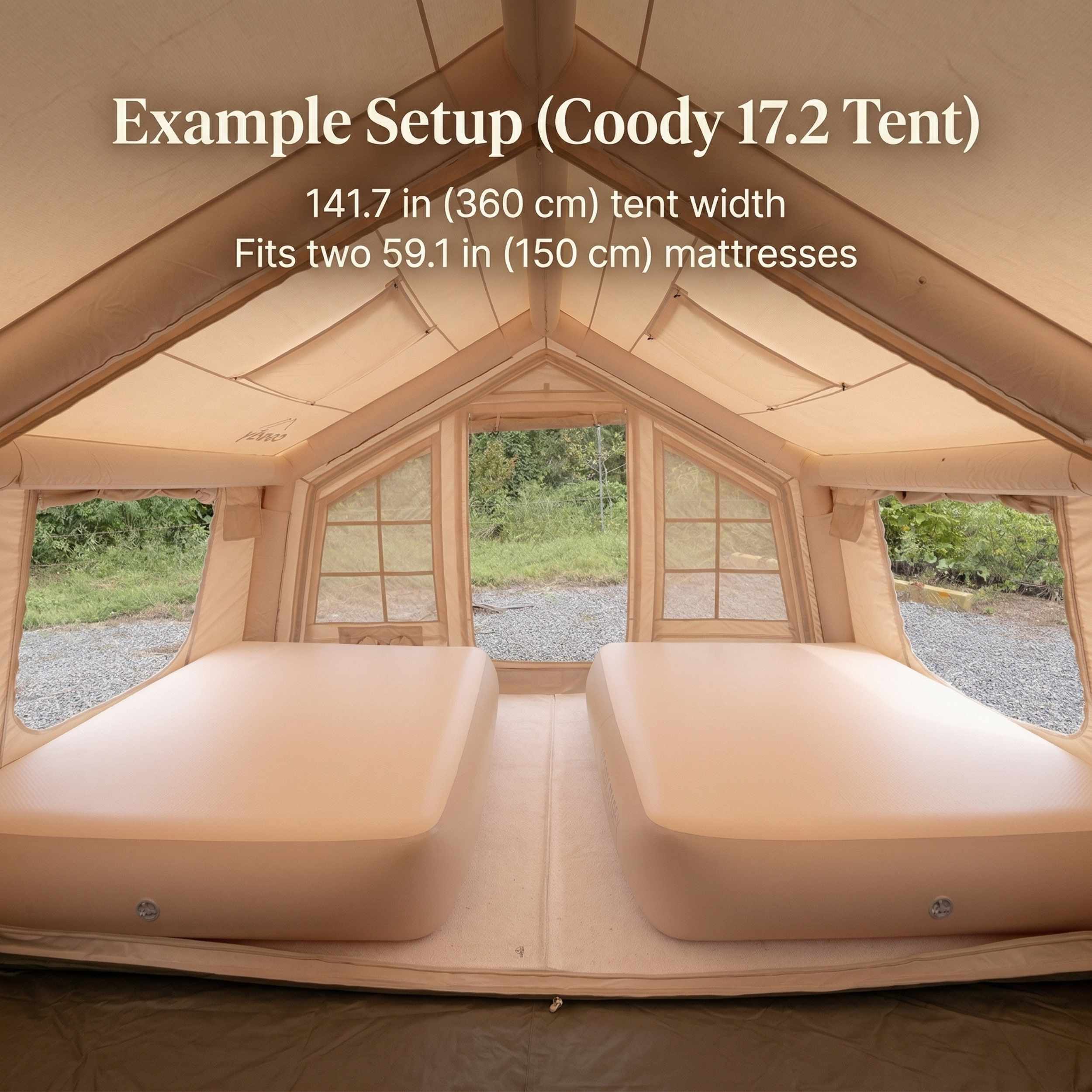 Coody Coreo Air Mattress Queen (150 × 200 × 35 cm) – Structured Air Block Inflatable Bed, Compact Pack Design