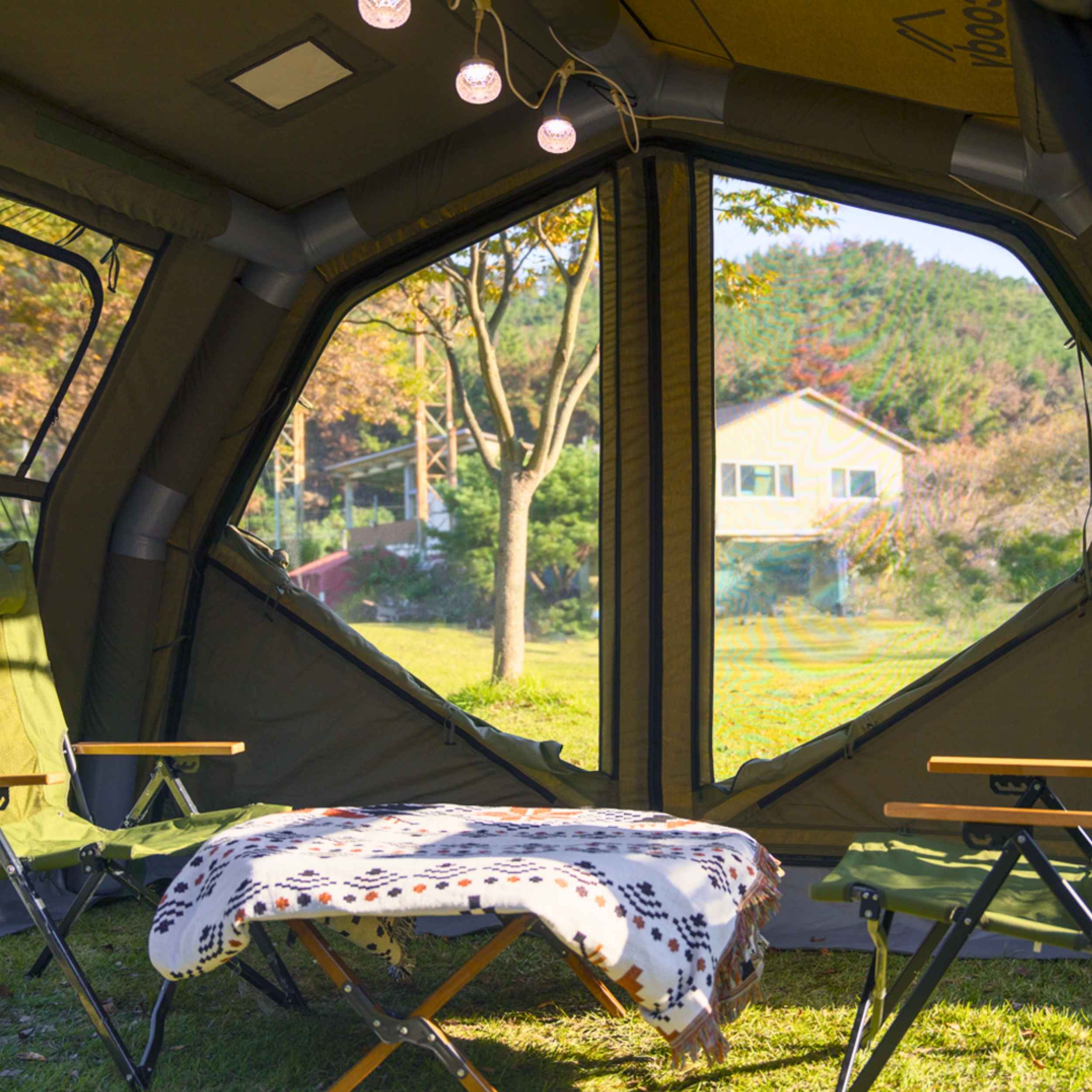 Coody Familia Pro AirTent 17.2 Forest Green Inflatable Tent for Camping (2-10 Person)