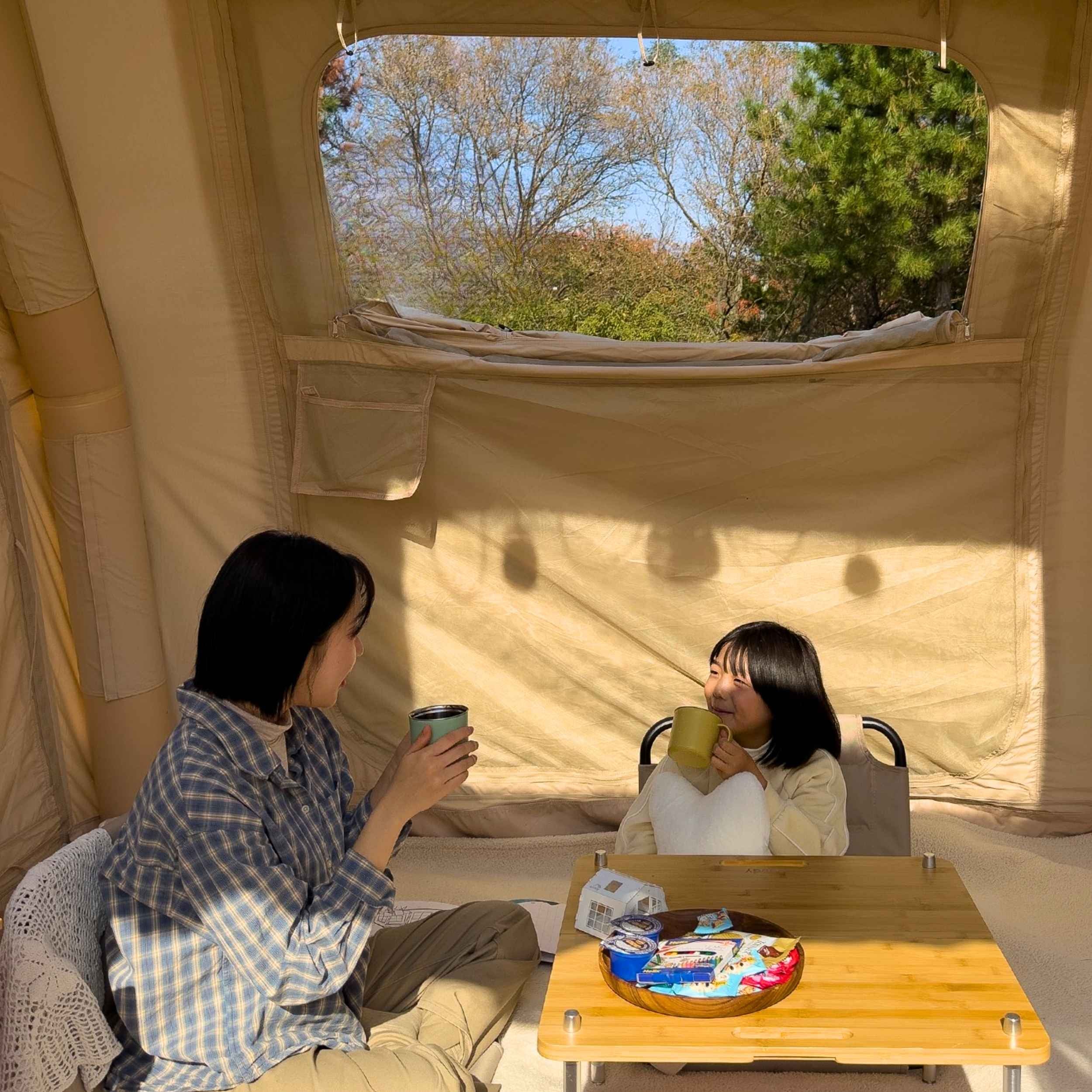 Coody Familia Pro AirTent 17.2 Beige Inflatable Tent for Camping (2-10 Person)