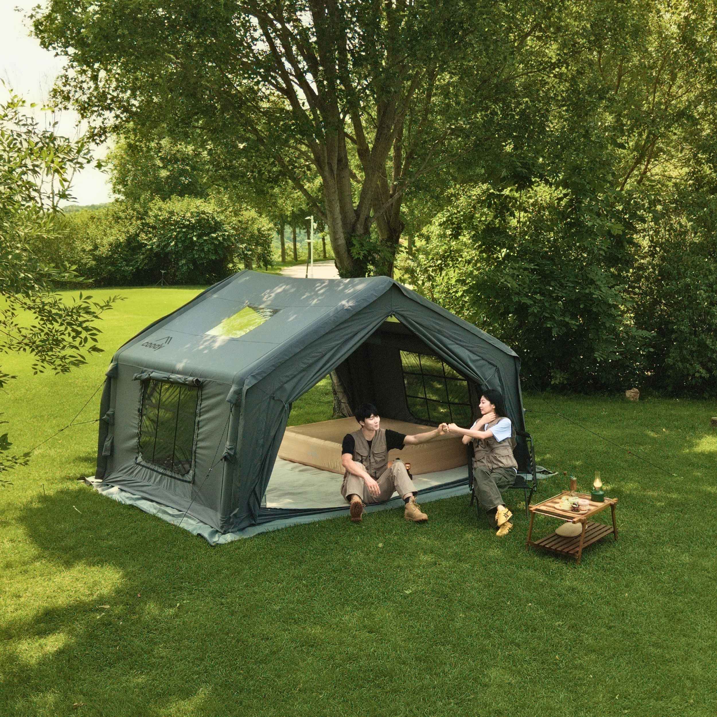 Coody 10.0 Gray Inflatable Tent House for Camping (2-4 Person)