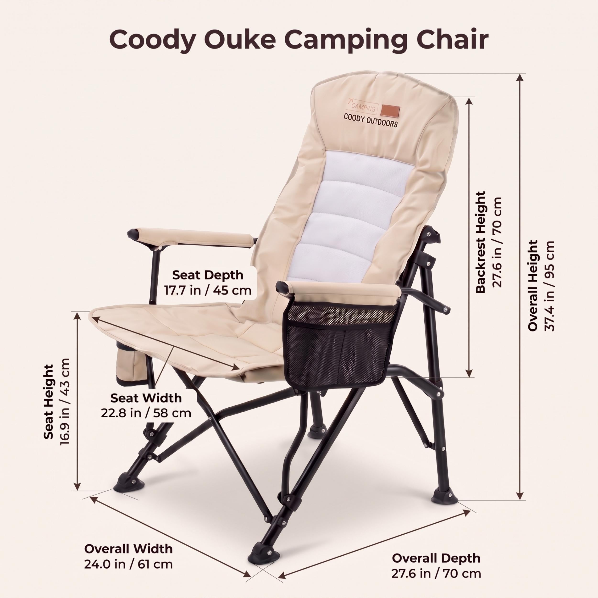 Coody Ouke Padded Camping Chair – Beige