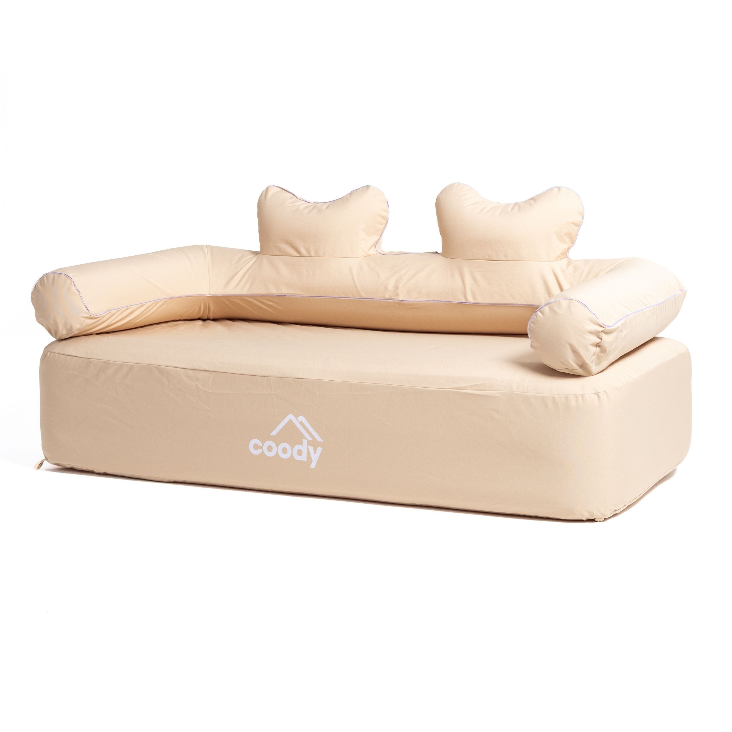 Coody Air Sofa Beige - Inflatable Camping Couch with Built-In Pump
