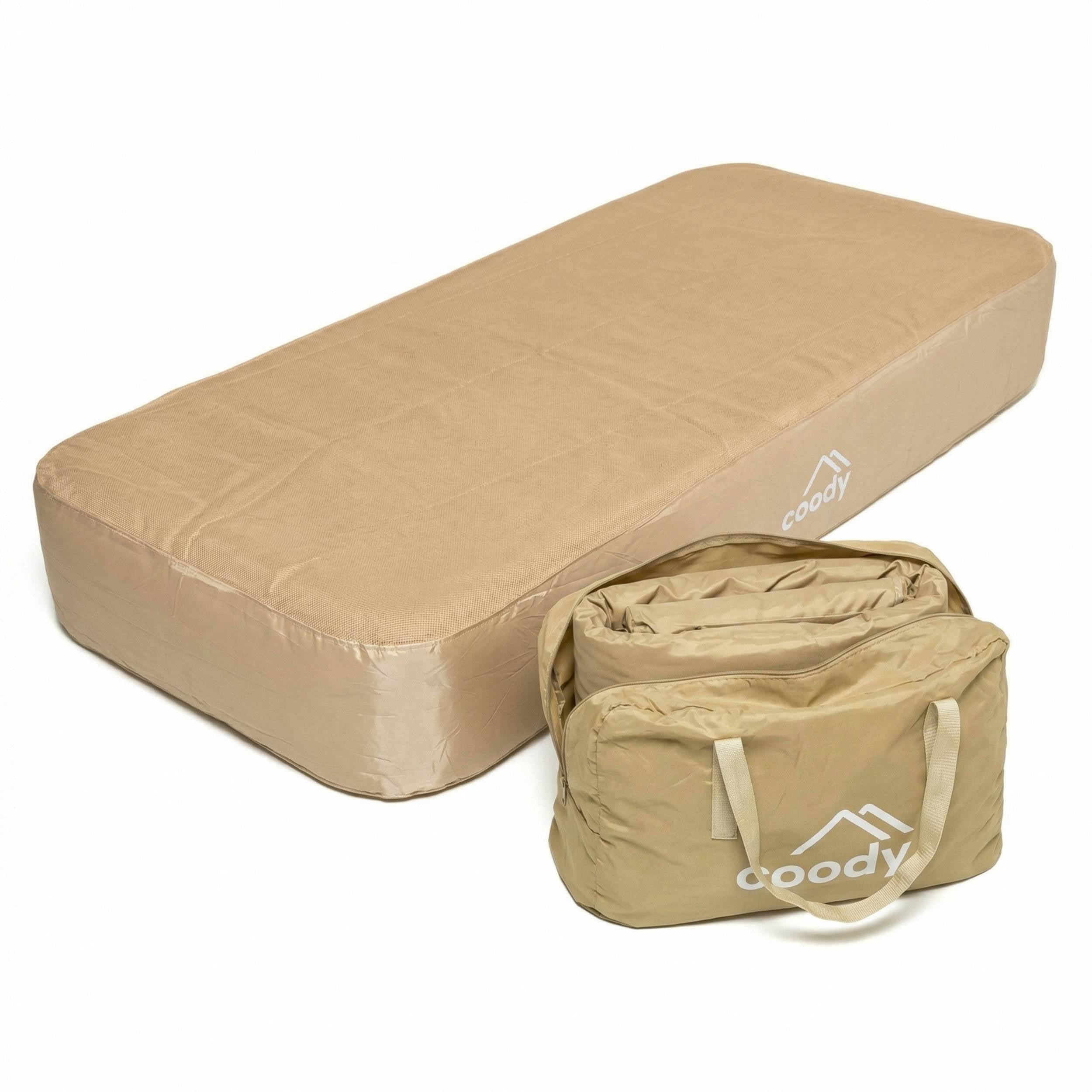Coody Air Mattress Beige Twin XL (197×91×35 cm) – Premium Air Bed with Built-in Pump