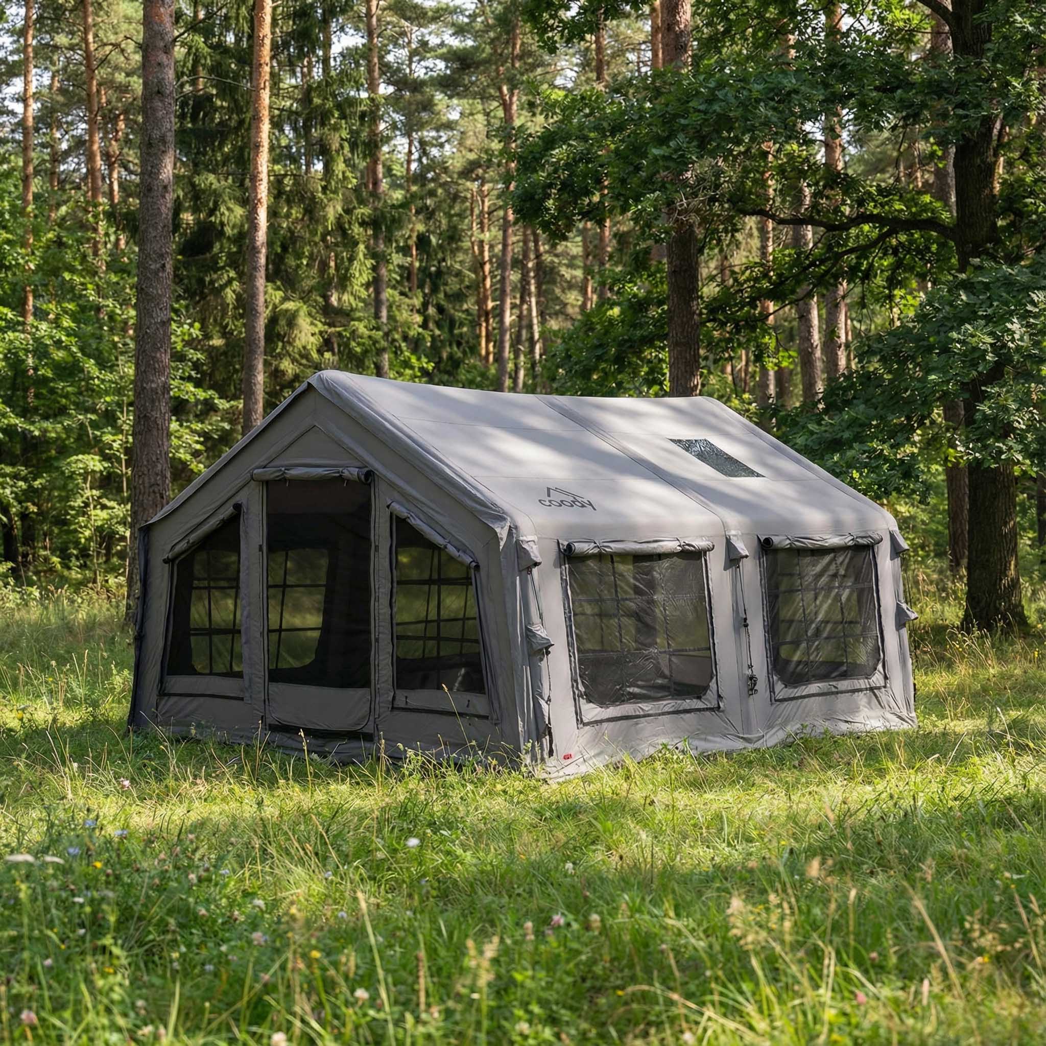 Coody Familia AirTent 13.6 Gray Inflatable Tent House for Camping (2-8