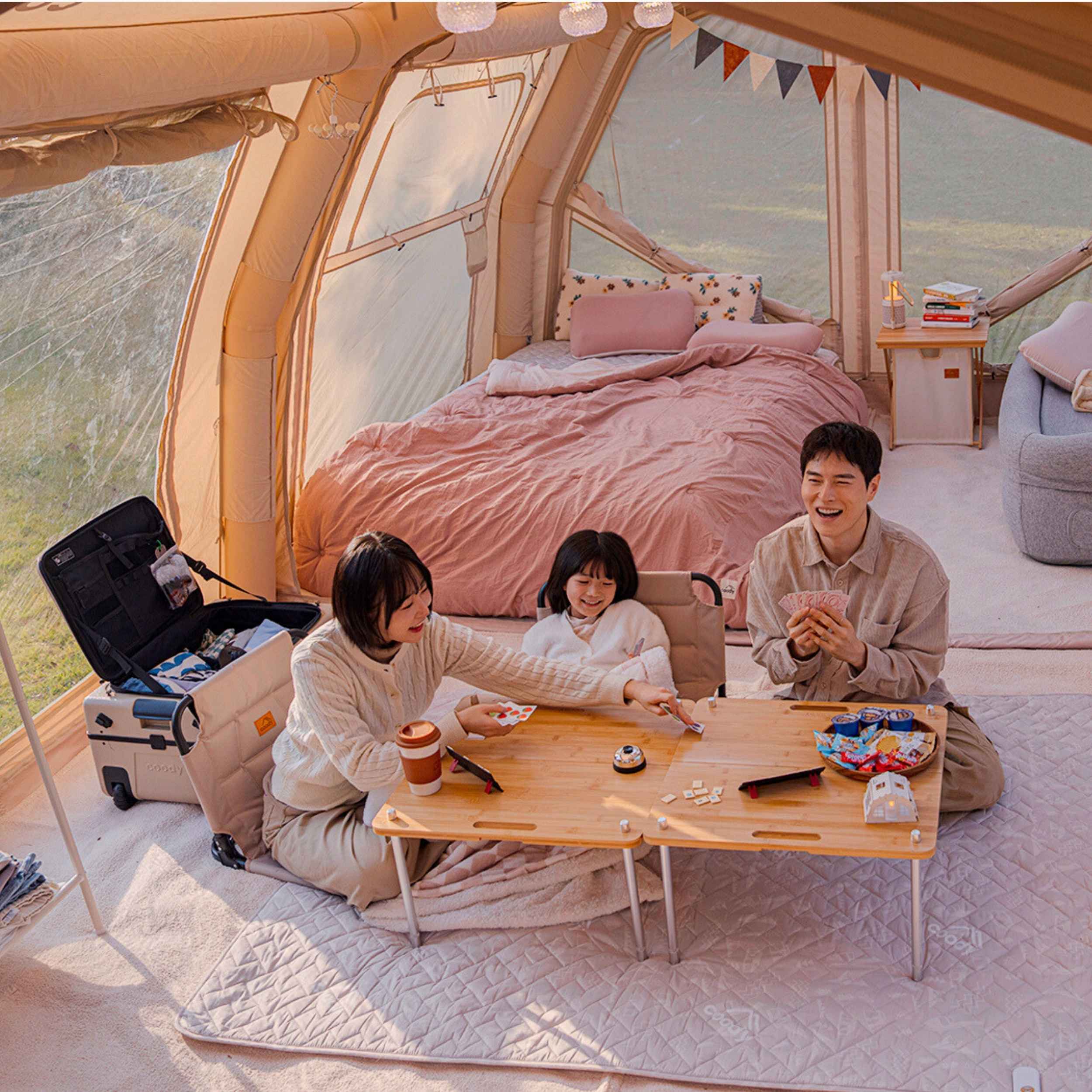 Coody Familia Pro AirTent 17.2 Beige Inflatable Tent for Camping (2-10 Person)