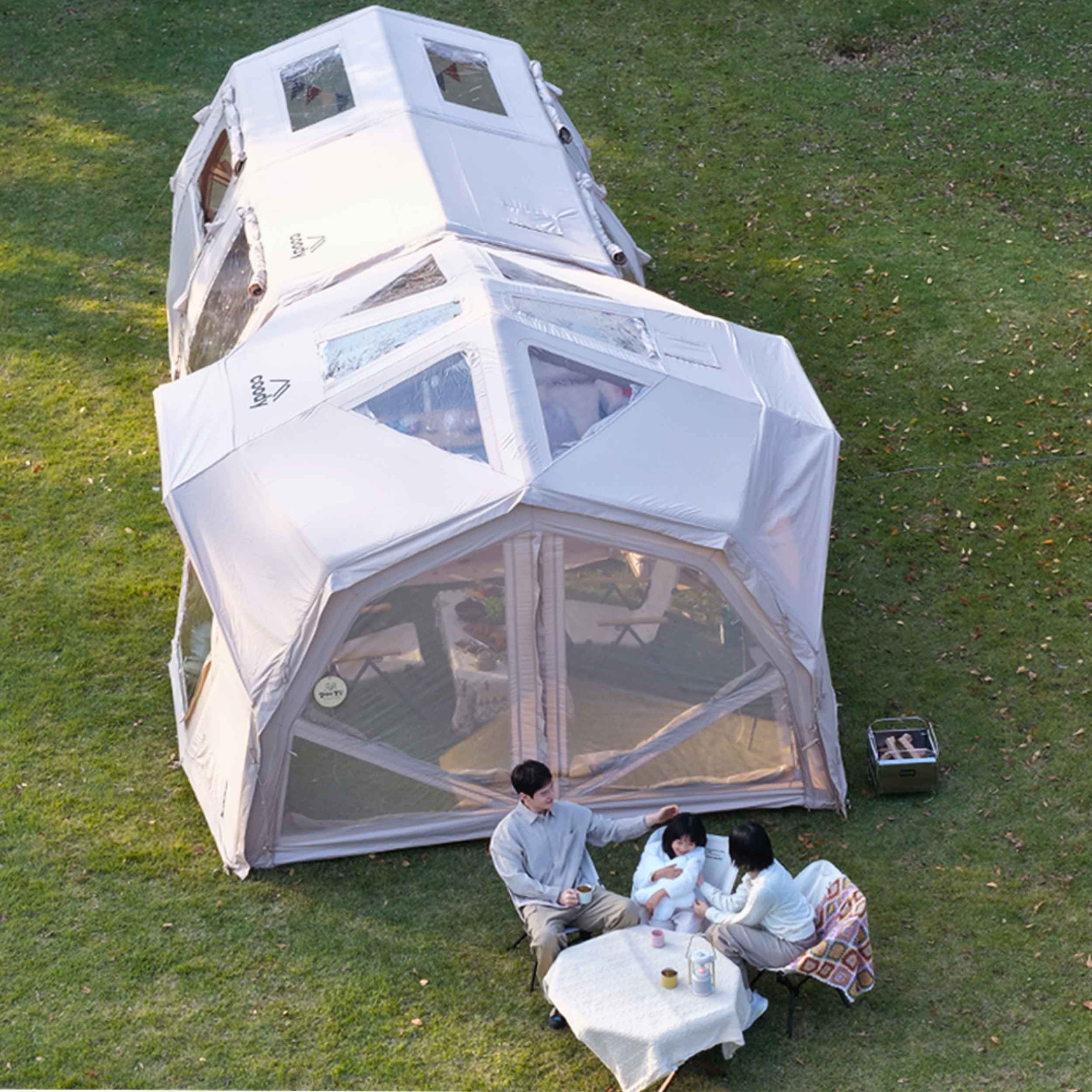 Coody Hub Pro Beige- Inflatable Tent for Camping (2-6 Person)