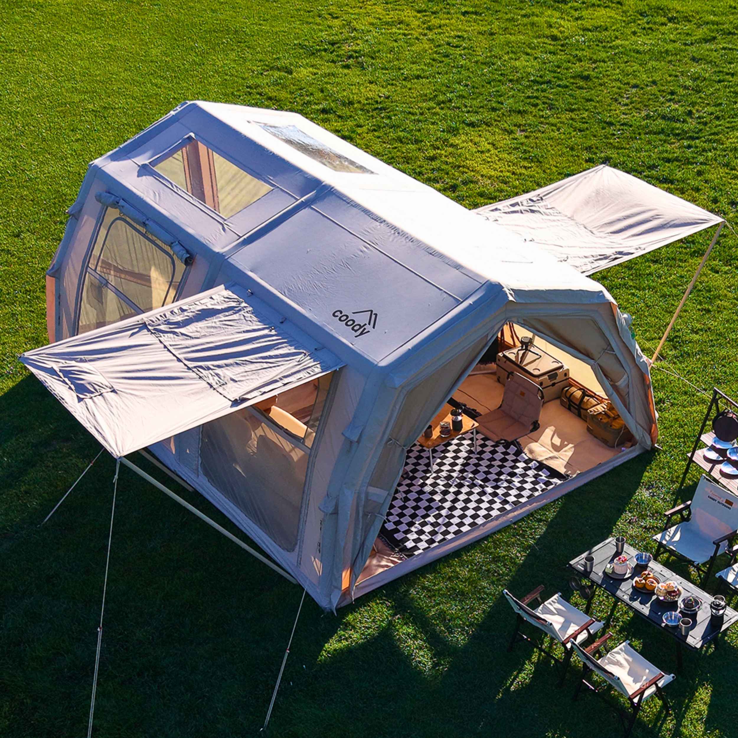 Coody Familia Pro AirTent 17.2 Beige Inflatable Tent for Camping (2-10 Person)