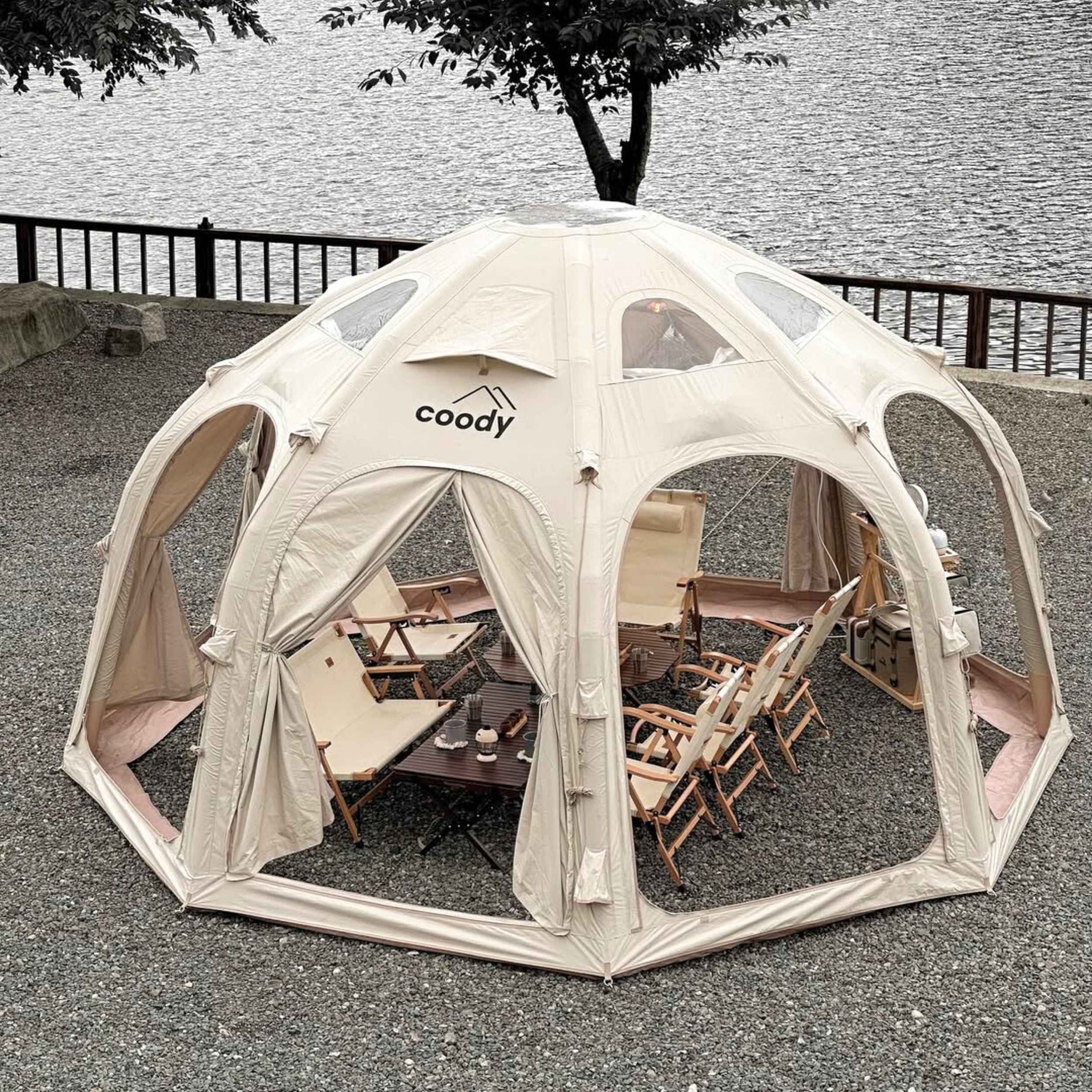 Coody Aurora Dome Beige + Carpet Tailored for Aurora Dome Beige + Electric Pump