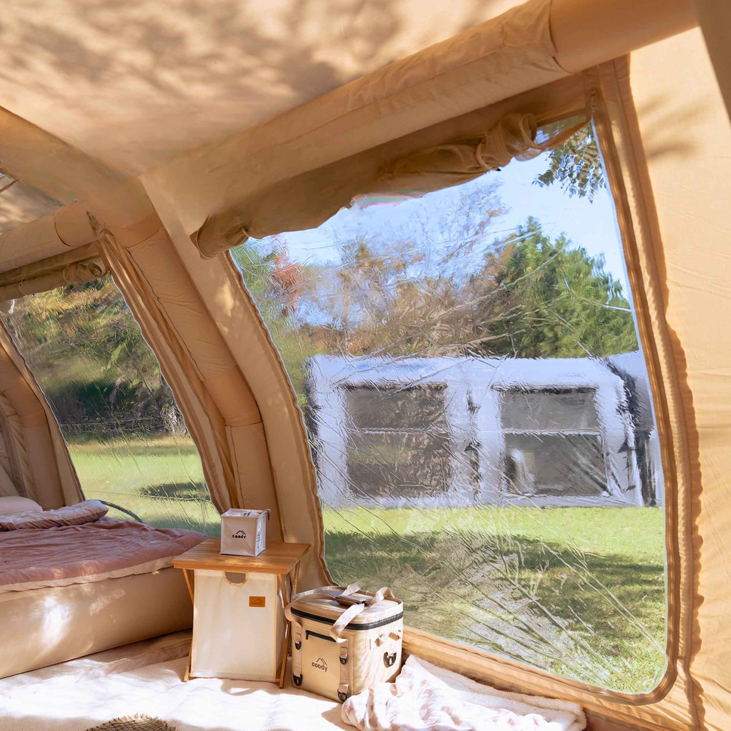 Coody Familia Pro AirTent 17.2 Beige Inflatable Tent for Camping (2-10 Person)