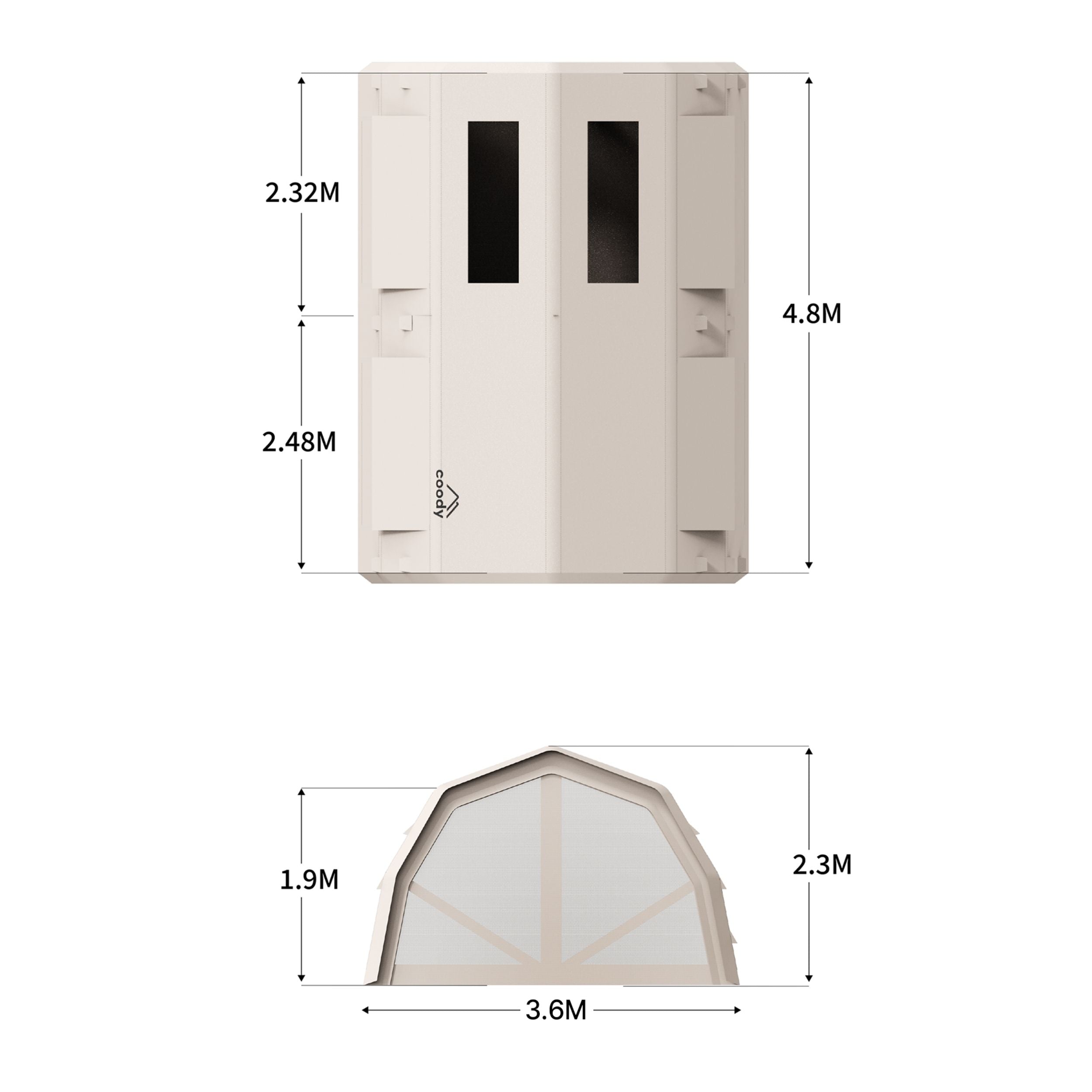 Coody Familia Pro AirTent 17.2 Beige Inflatable Tent for Camping (2-10 Person)