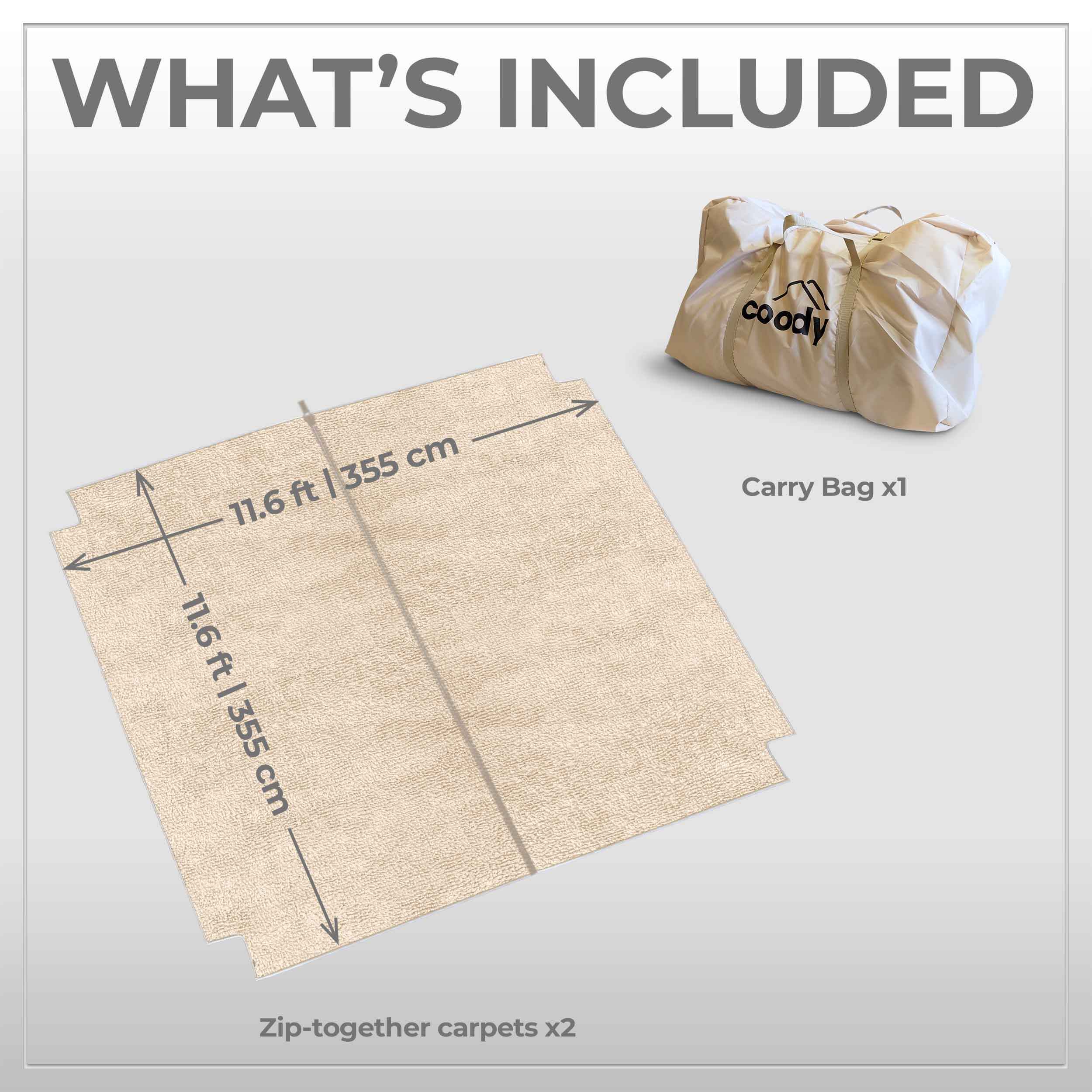 Coody Carpet – Tailored for Coody Hub Tent (Beige)