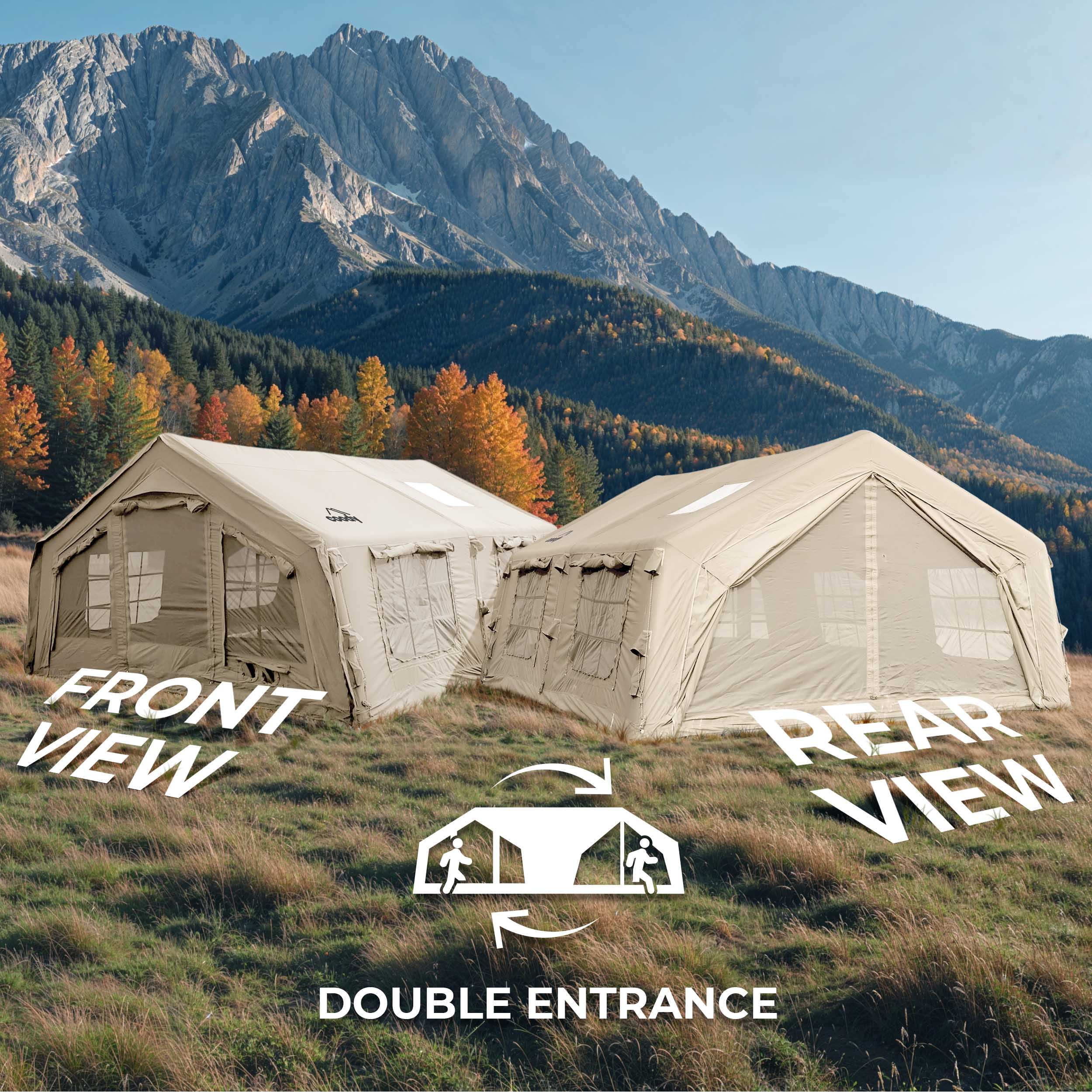 Coody 17.2 Beige Inflatable Tent House for Camping (2-10 Person)