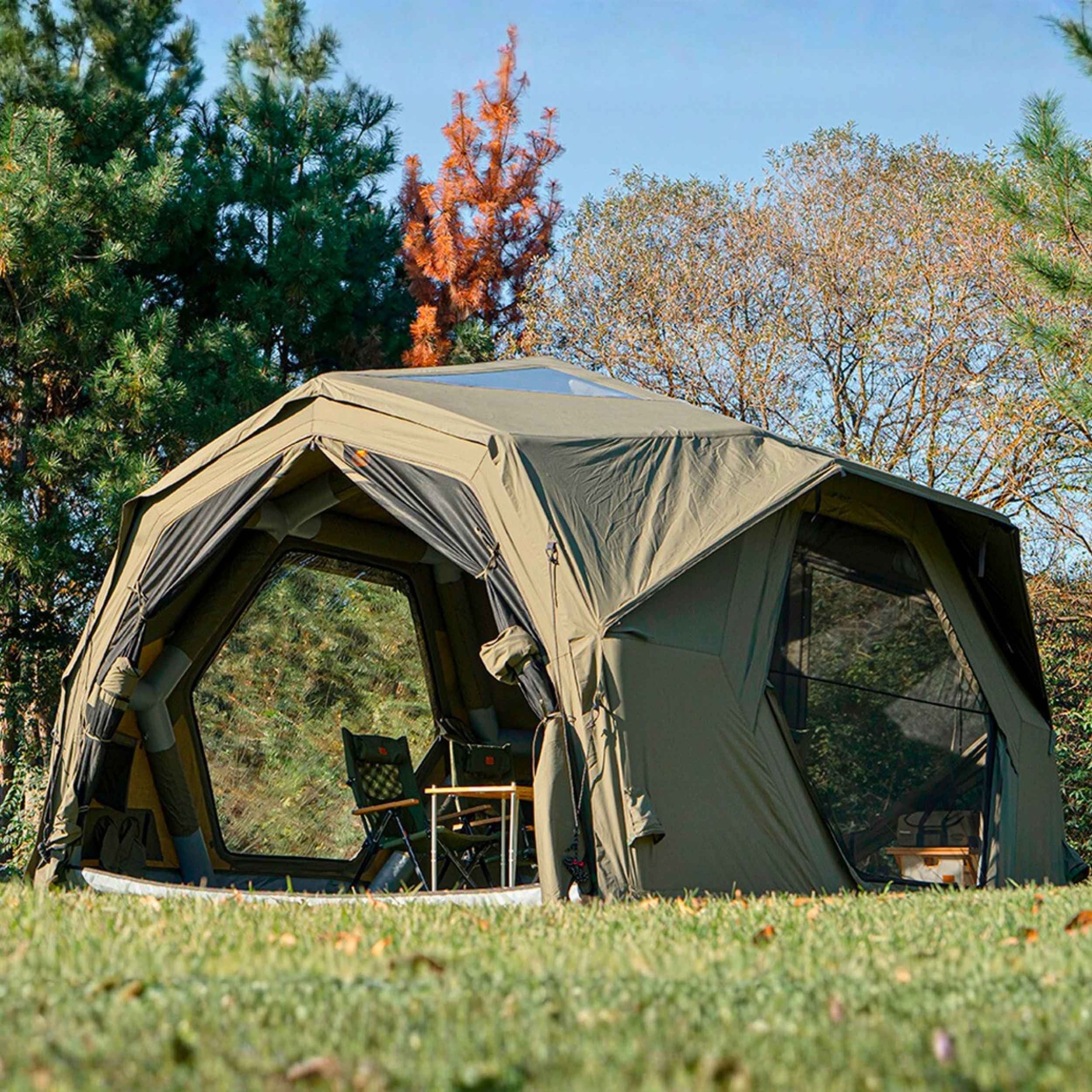 Coody Hub Pro Forest Green- Inflatable Tent for Camping (2-6 Person)