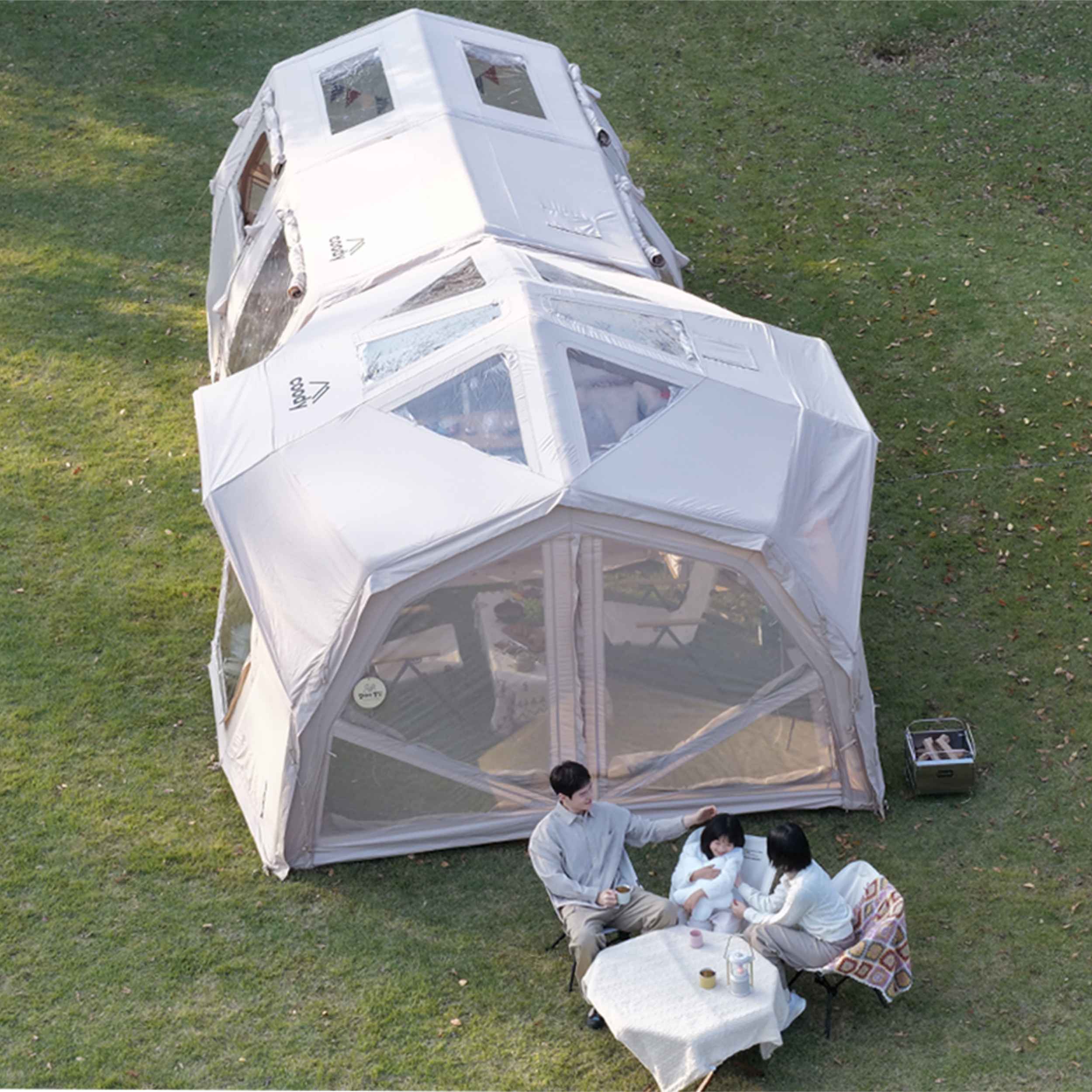 Coody Familia Pro AirTent 17.2 Beige Inflatable Tent for Camping (2-10 Person)