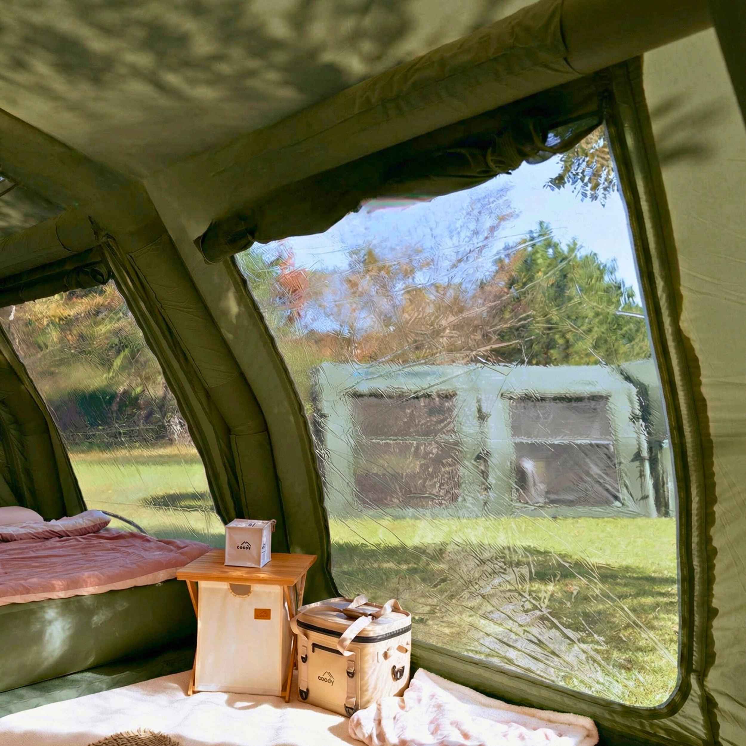 Coody Familia Pro AirTent 17.2 Forest Green Inflatable Tent for Camping (2-10 Person)