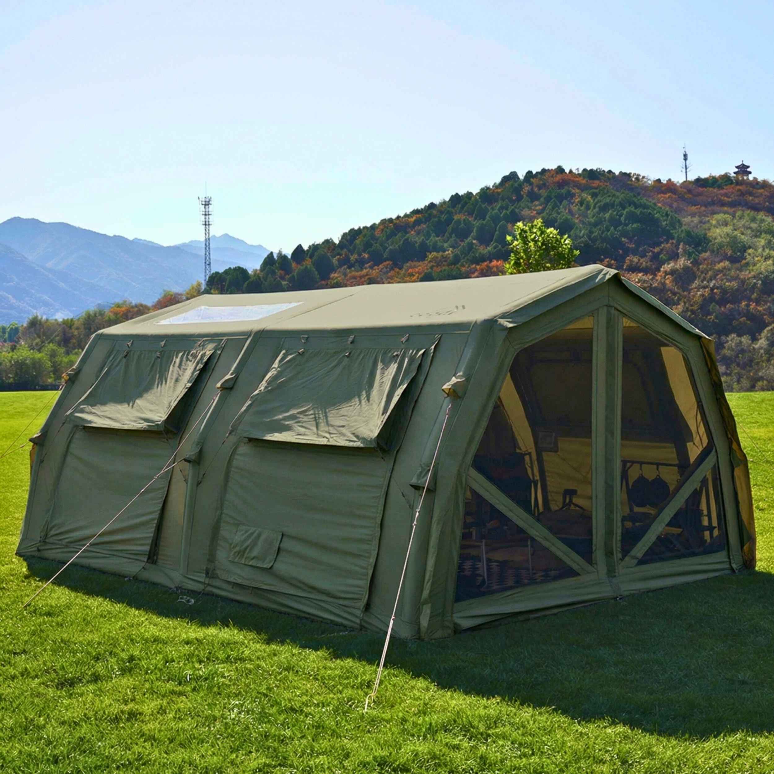 Coody Familia Pro AirTent 17.2 Forest Green Inflatable Tent for Camping (2-10 Person)