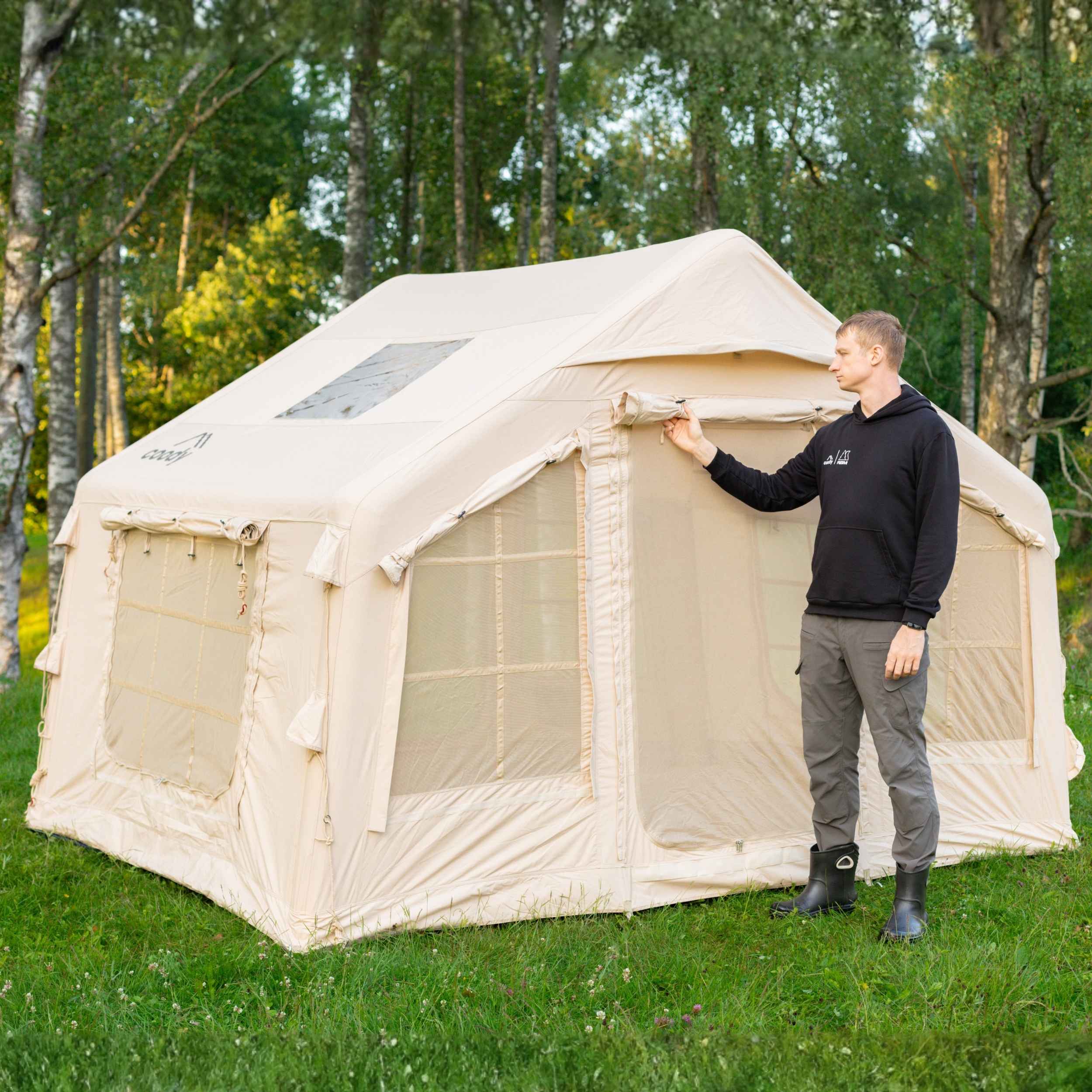 Coody 8.0 Air Tent Beige - Inflatable Tent House for Camping (1-4 Person)