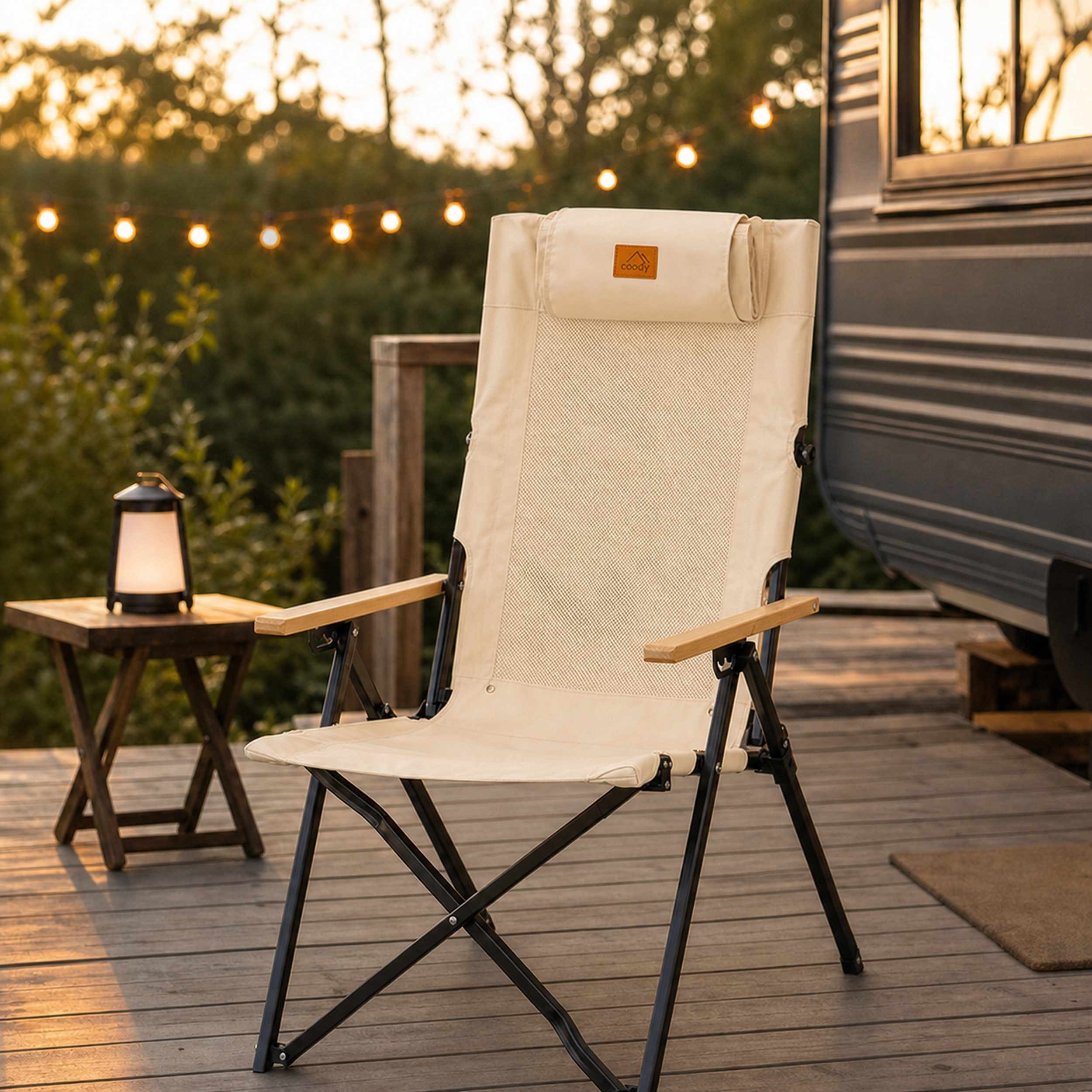 Coody Relax 4-Position Camping Chair – Beige
