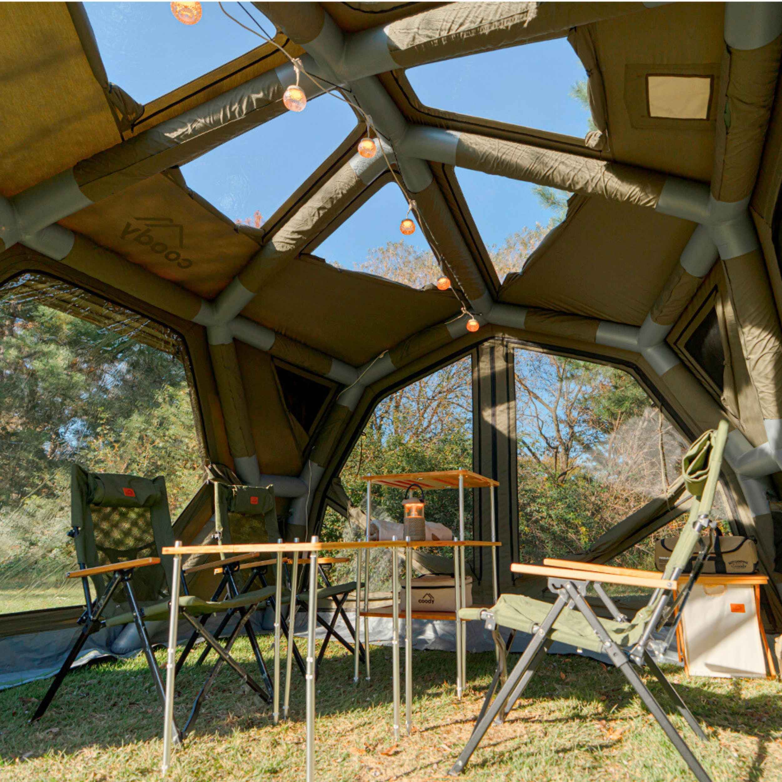 Coody Hub Pro Forest Green- Inflatable Tent for Camping (2-6 Person)