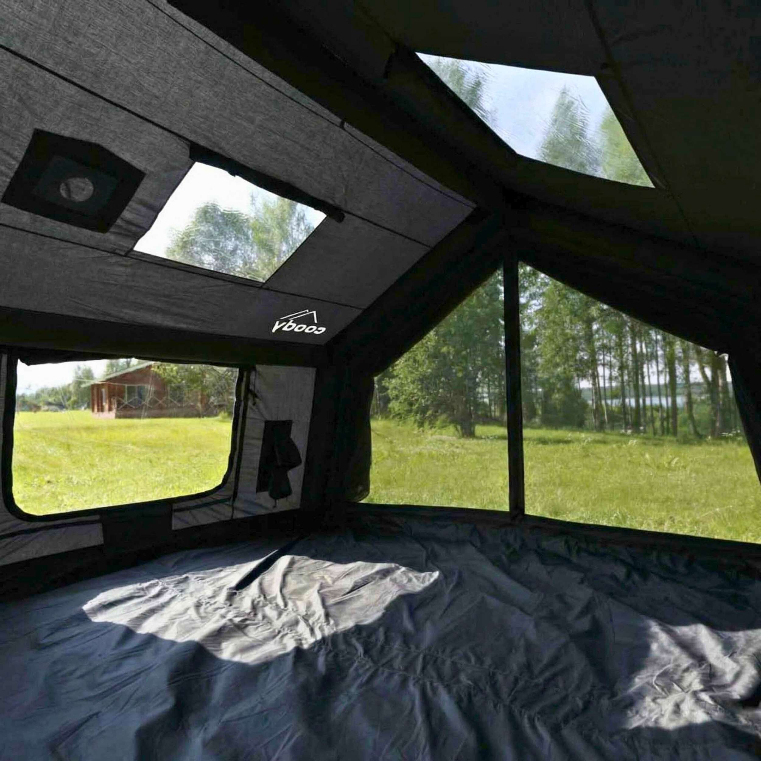 Tienda de campaña inflable Coody 10 negra para acampar (2-4 personas)