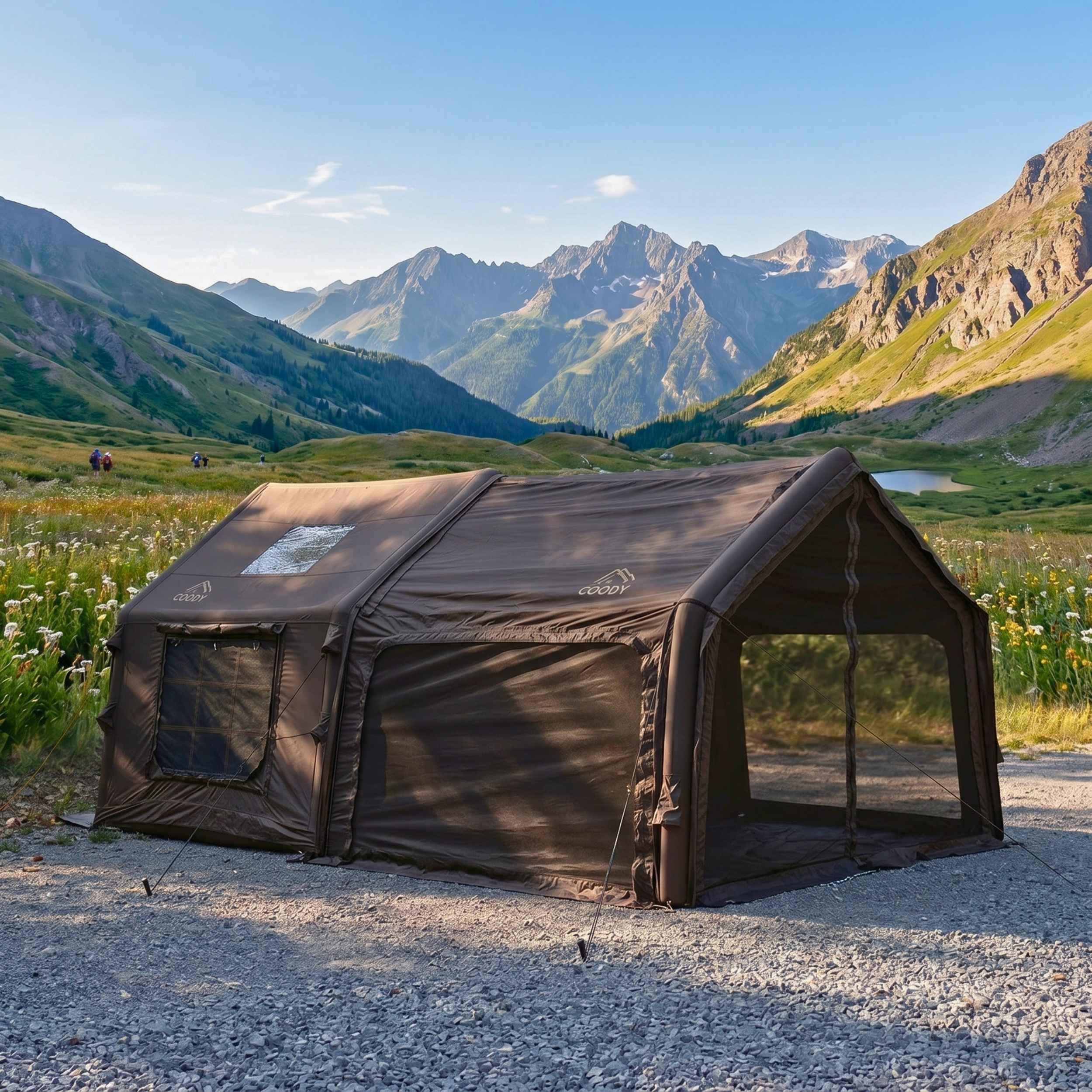 Tente gonflable Coody 8.0 noire – Tente de camping gonflable (1 à 4 personnes)