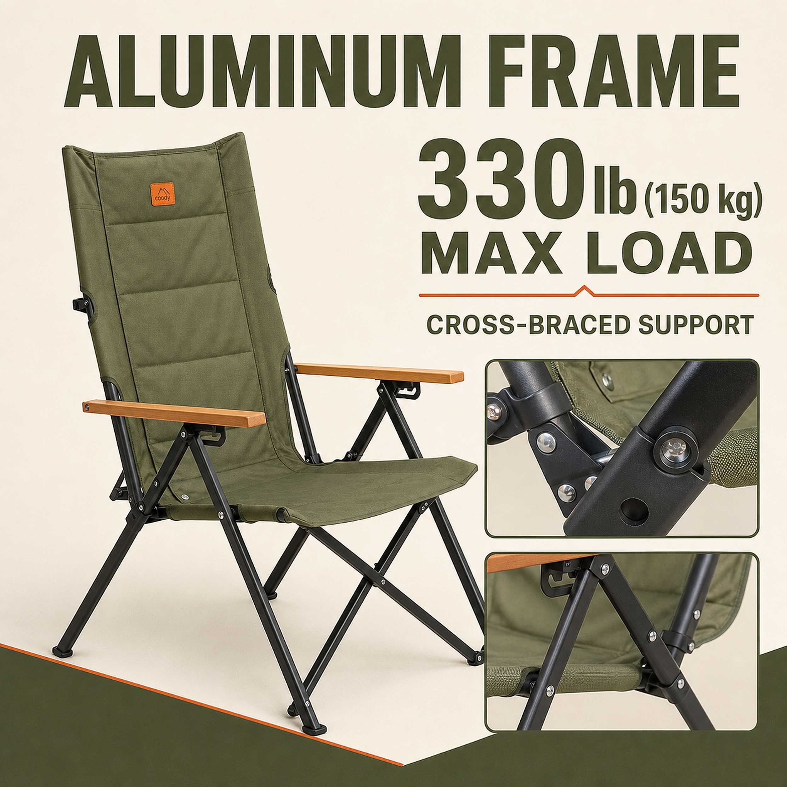 Coody Relax 4-Position Camping Chair – Green