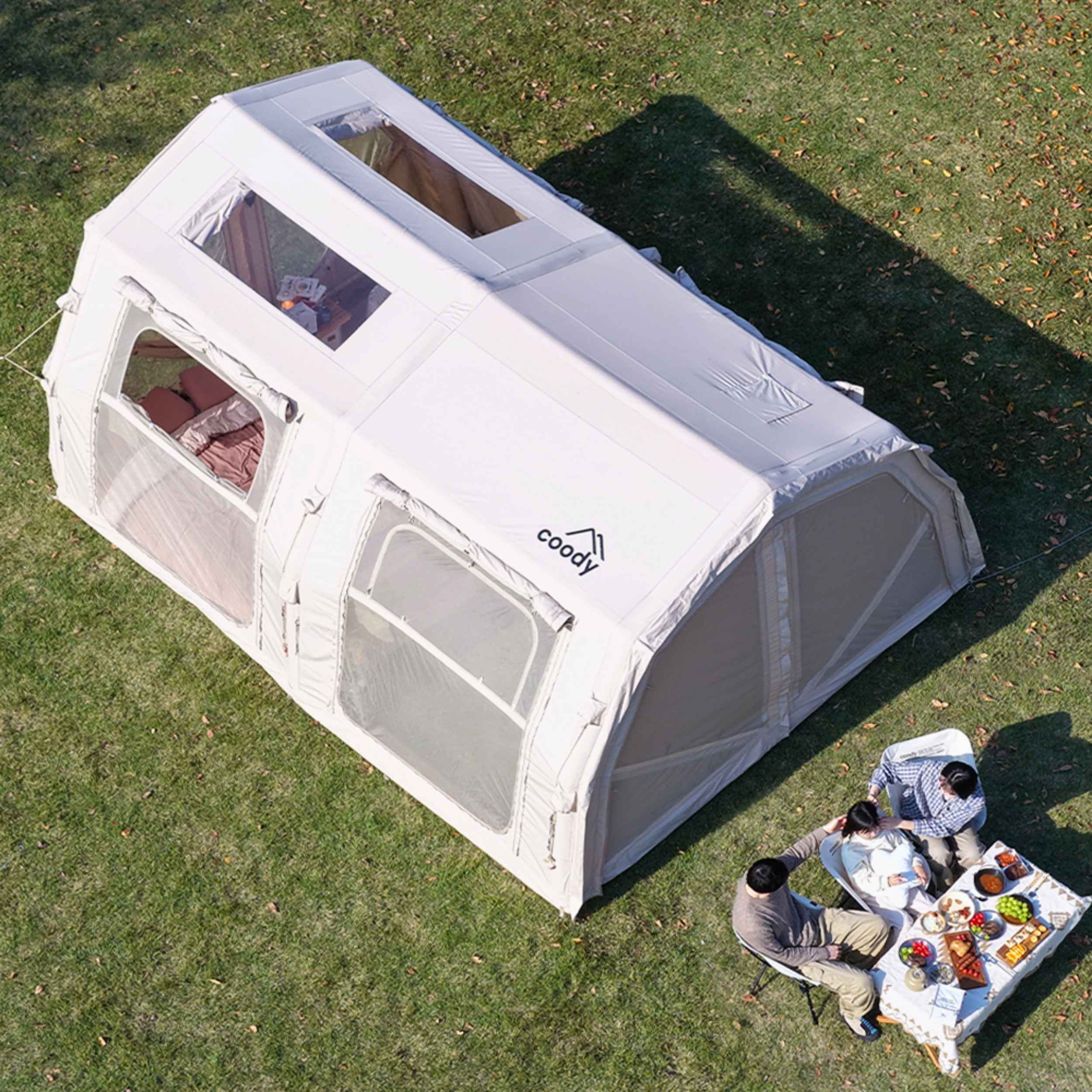 Coody Familia Pro AirTent 17.2 Beige Inflatable Tent for Camping (2-10 Person)