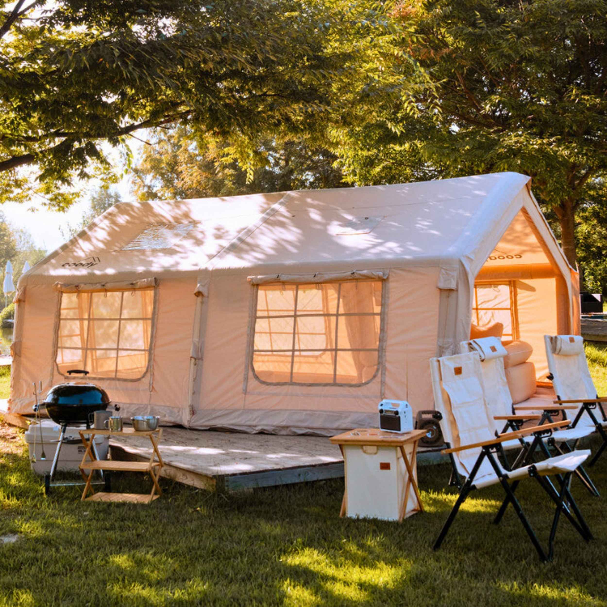 Coody Familia AirTent 17.2 Beige Inflatable Tent House for Camping (2-10 Person)