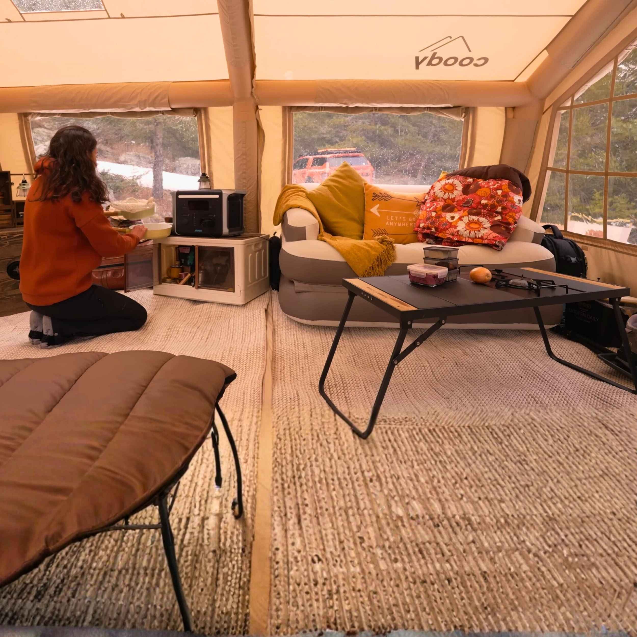 Coody Familia AirTent 17.2 Beige Inflatable Tent House for Camping (2-10 Person)