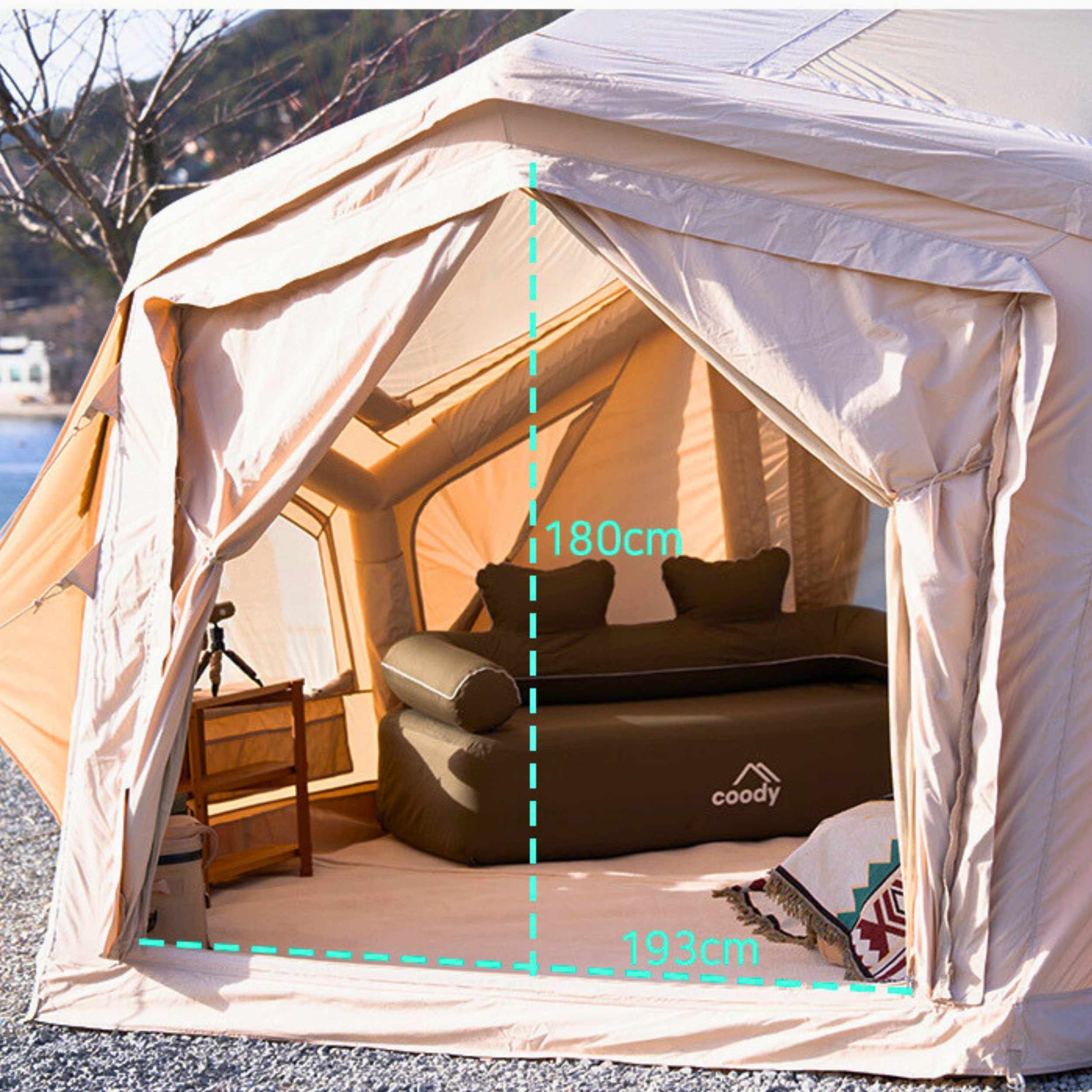 Coody Bestona Beige Inflatable Tent for 2-4 person