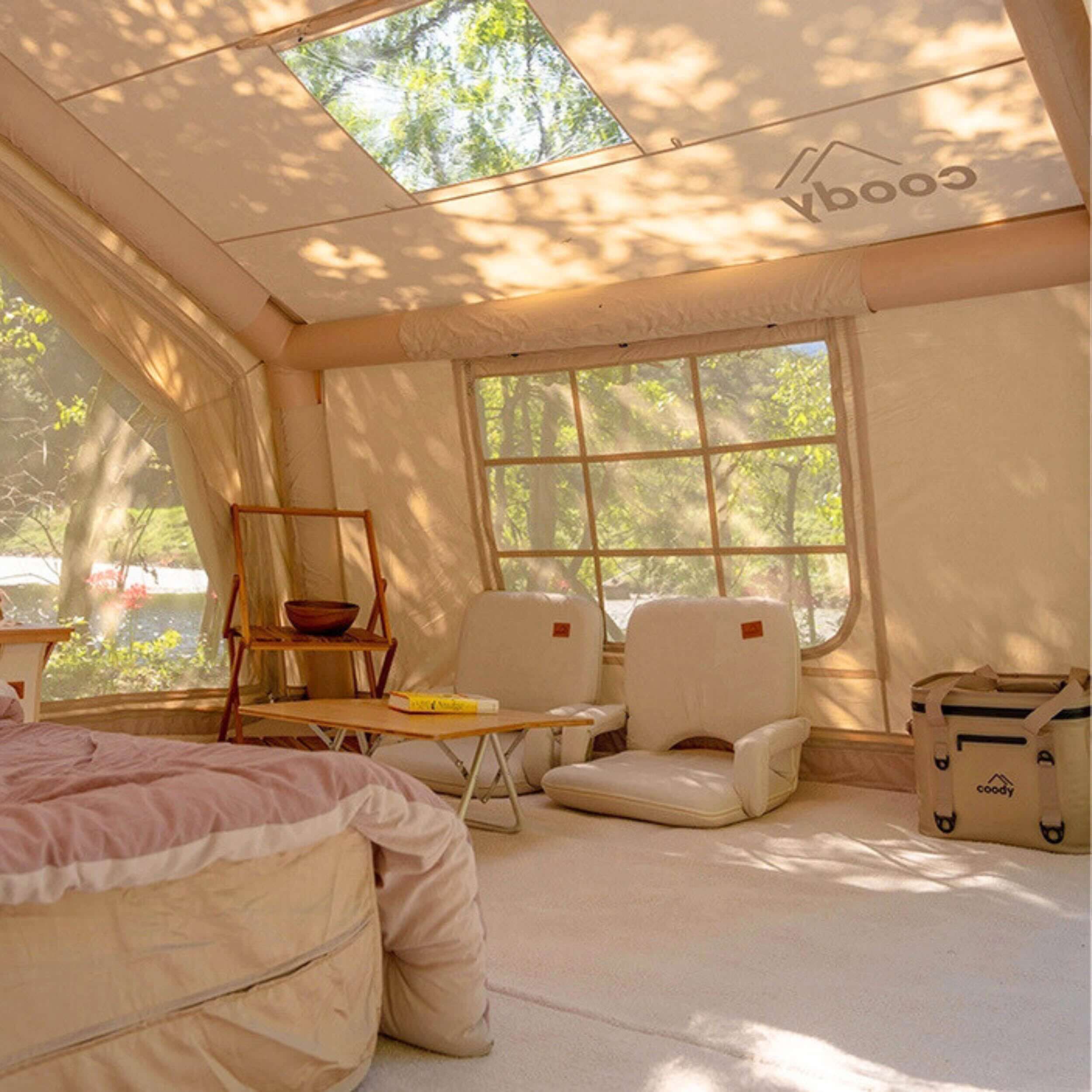 Coody 10.0 Beige Inflatable Tent House for Camping (2-4 Person)