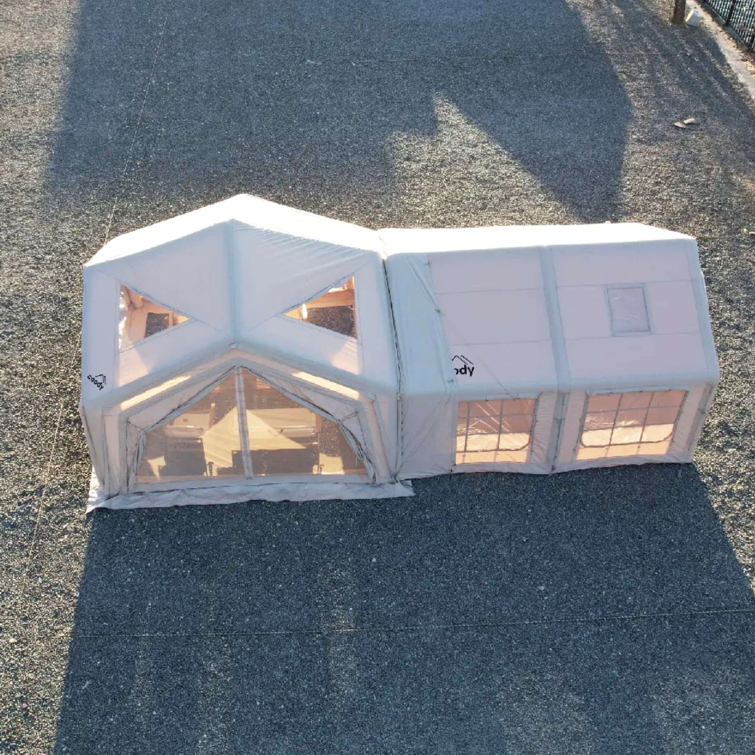 Tiendas inflables Coody AirTent Hub Shelter beige para acampar (2-6 personas)