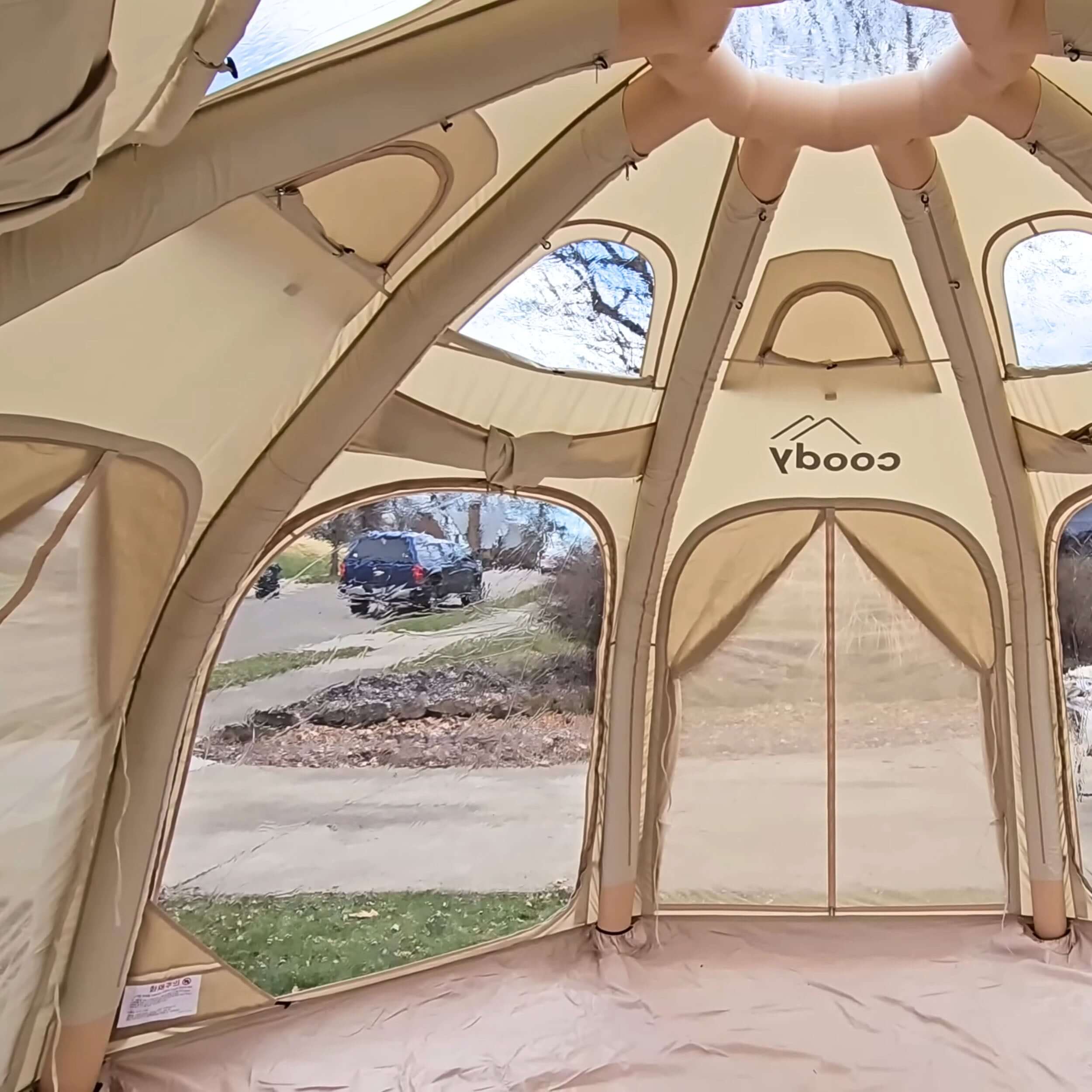 Refugio inflable Coody Aurora Dome beige para 2 a 4 personas