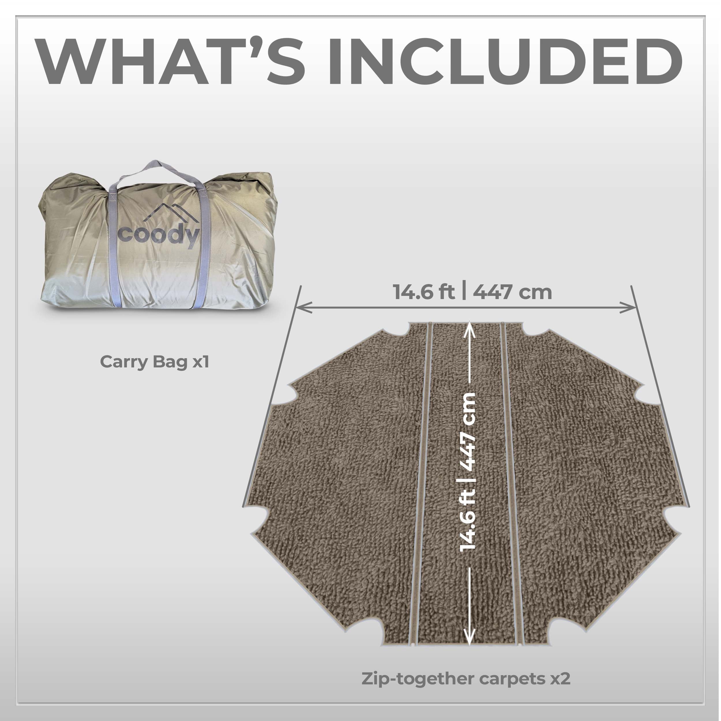 Alfombra Coody: diseñada a medida para la tienda de campaña Coody Aurora Dome (verde bosque)