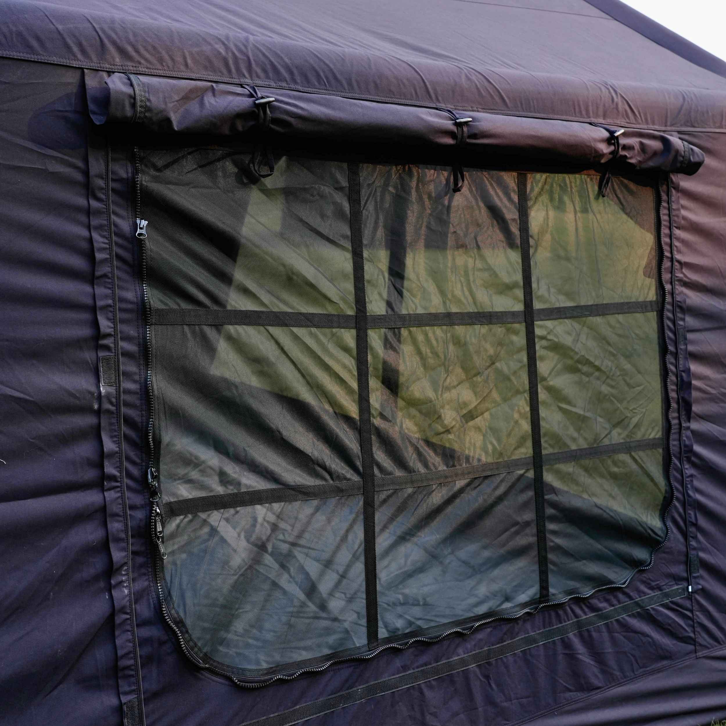 Coody Familia AirTent 13.6 Black + Stove Caminus M - Inflatable Tents for Camping with Wood Stove