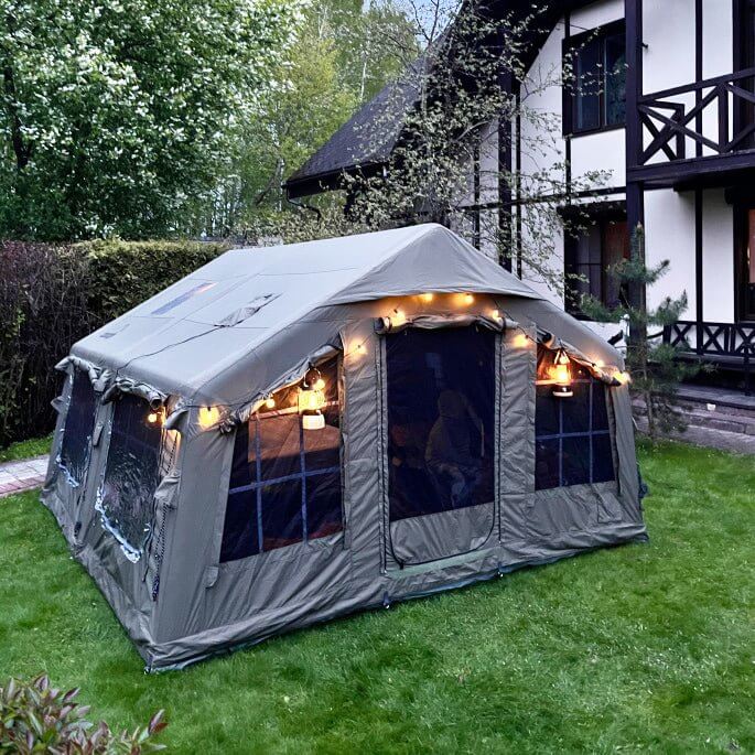 Tente gonflable Coody Familia AirTent 13,6 pouces vert forêt pour camping (2 à 8 personnes)