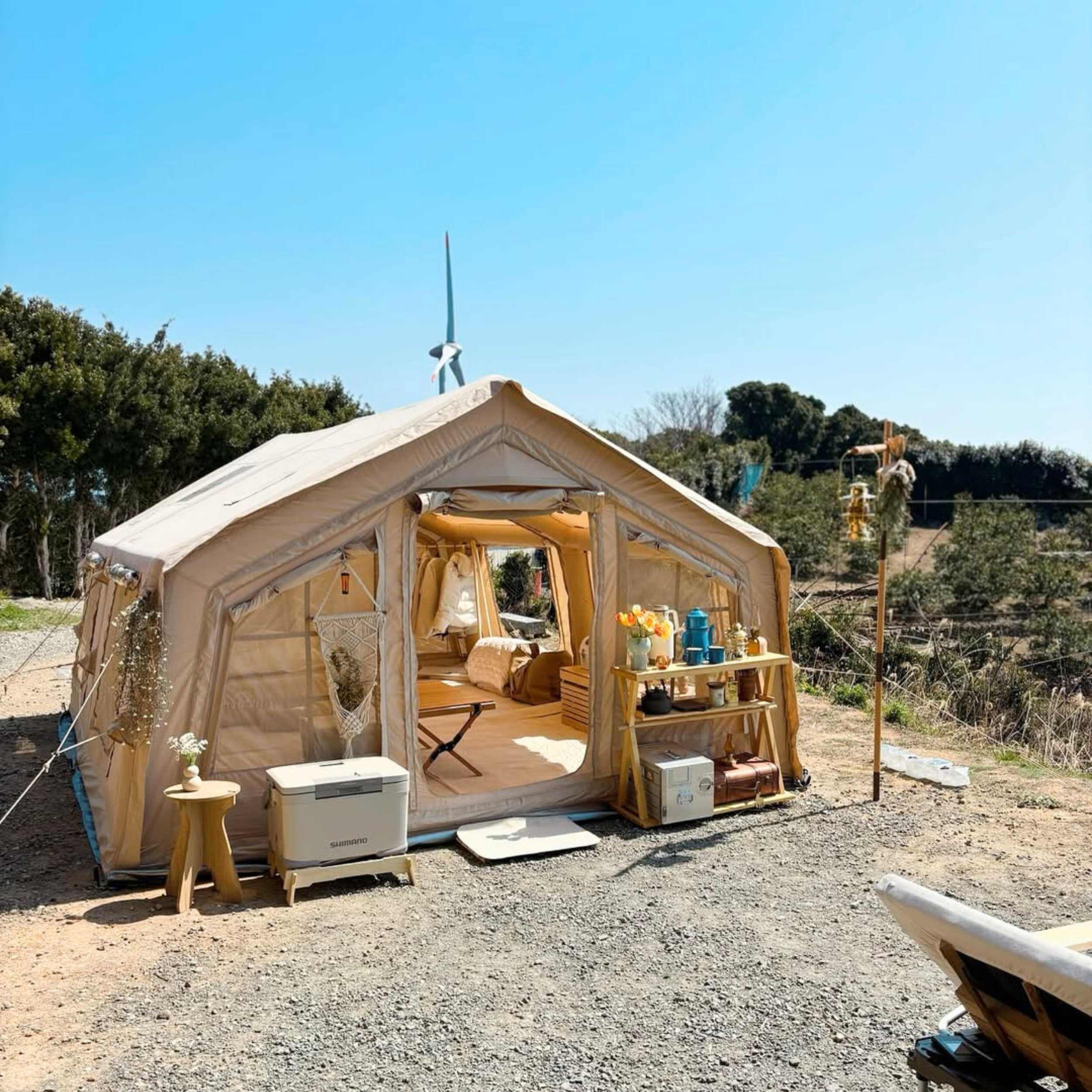 Coody Familia AirTent 17.2 Beige Inflatable Tent House for Camping (2-10 Person)