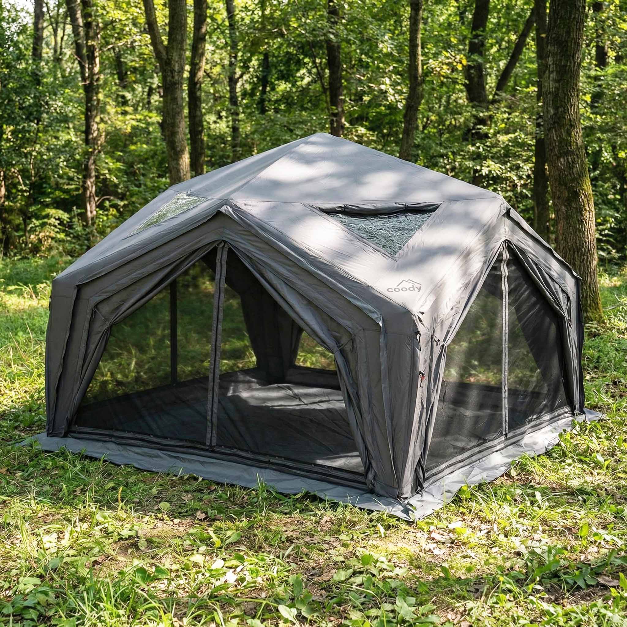 Coody Air Tent Hub Shelter Gray Inflatable Tents for Camping (2-6 Pers