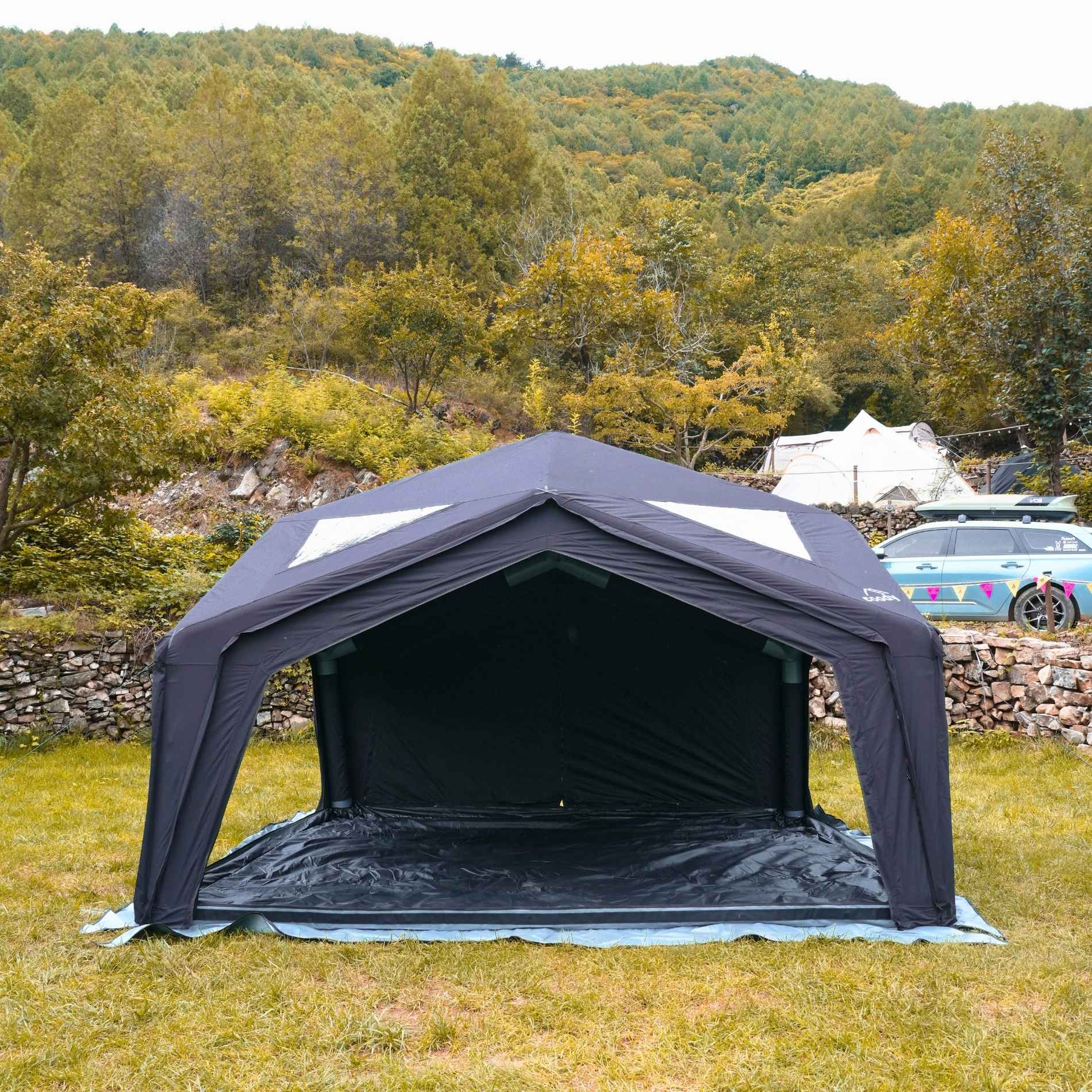 Tiendas inflables Coody Air Tent Hub Shelter negras para acampar (2-6 personas)