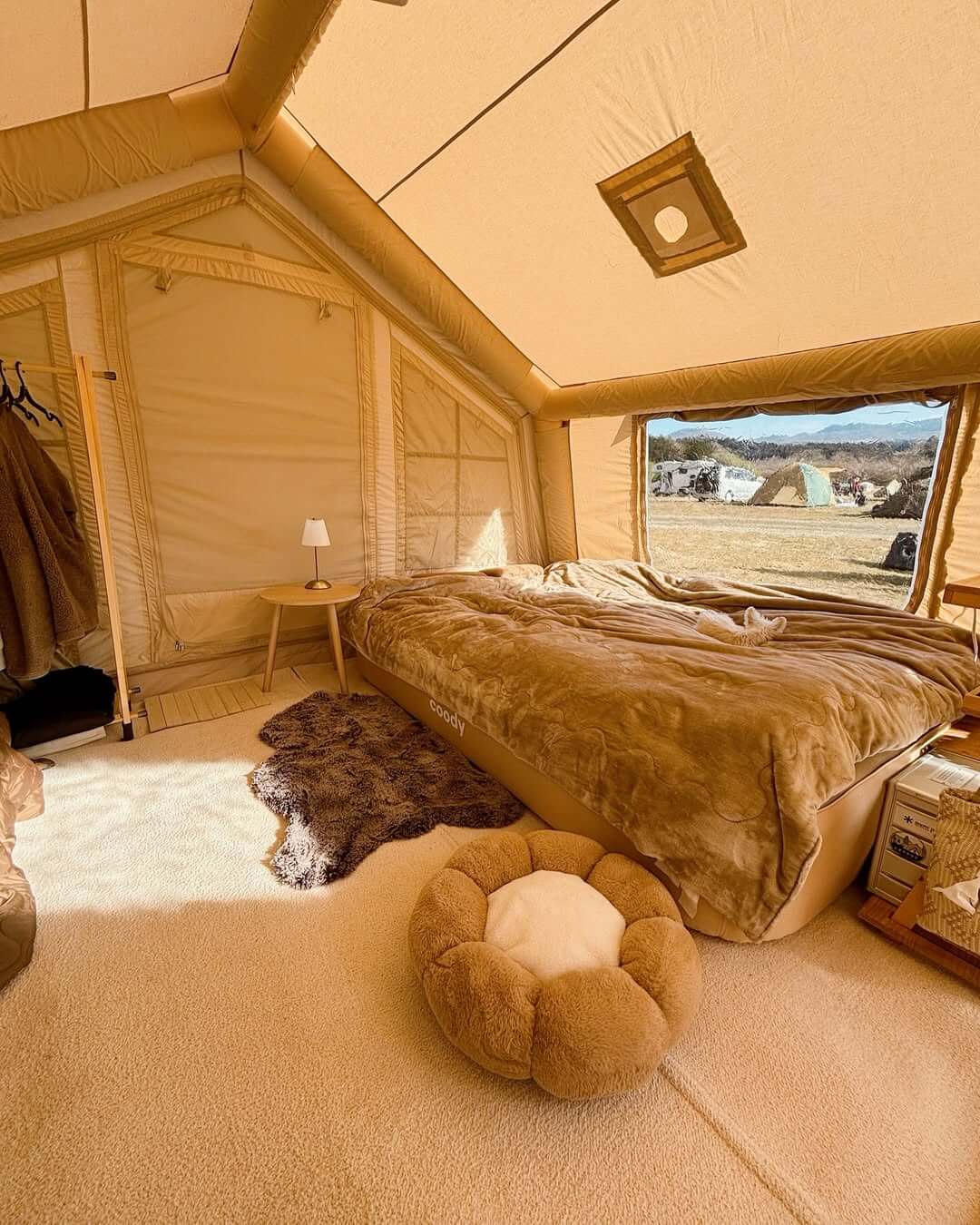 Coody 13.6 Beige Inflatable Tent House for Camping (2-8 Person)