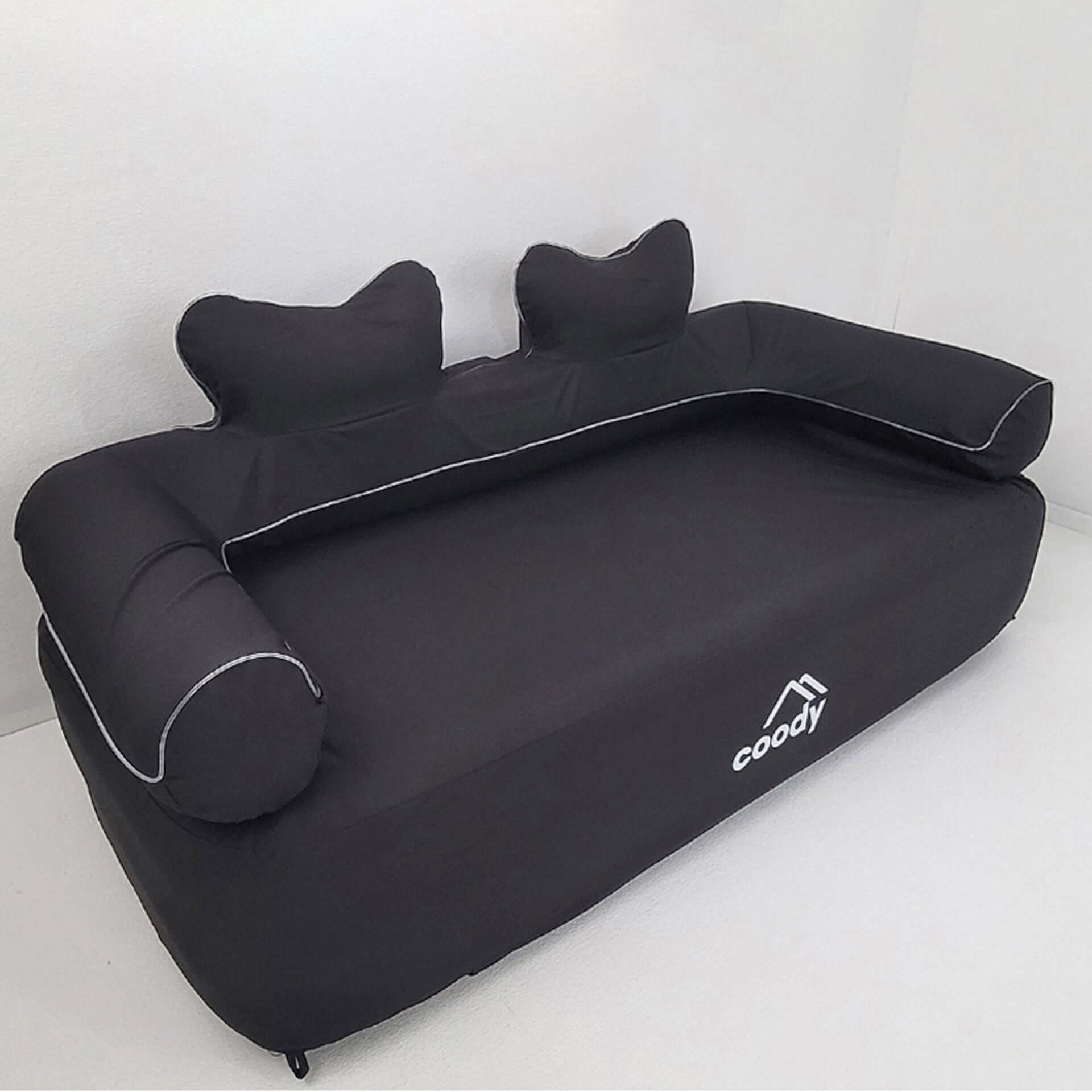 coody エアソファー　ブラック Coody Air Sofa Black - Inflatable Camping Couch with Built-In Pump