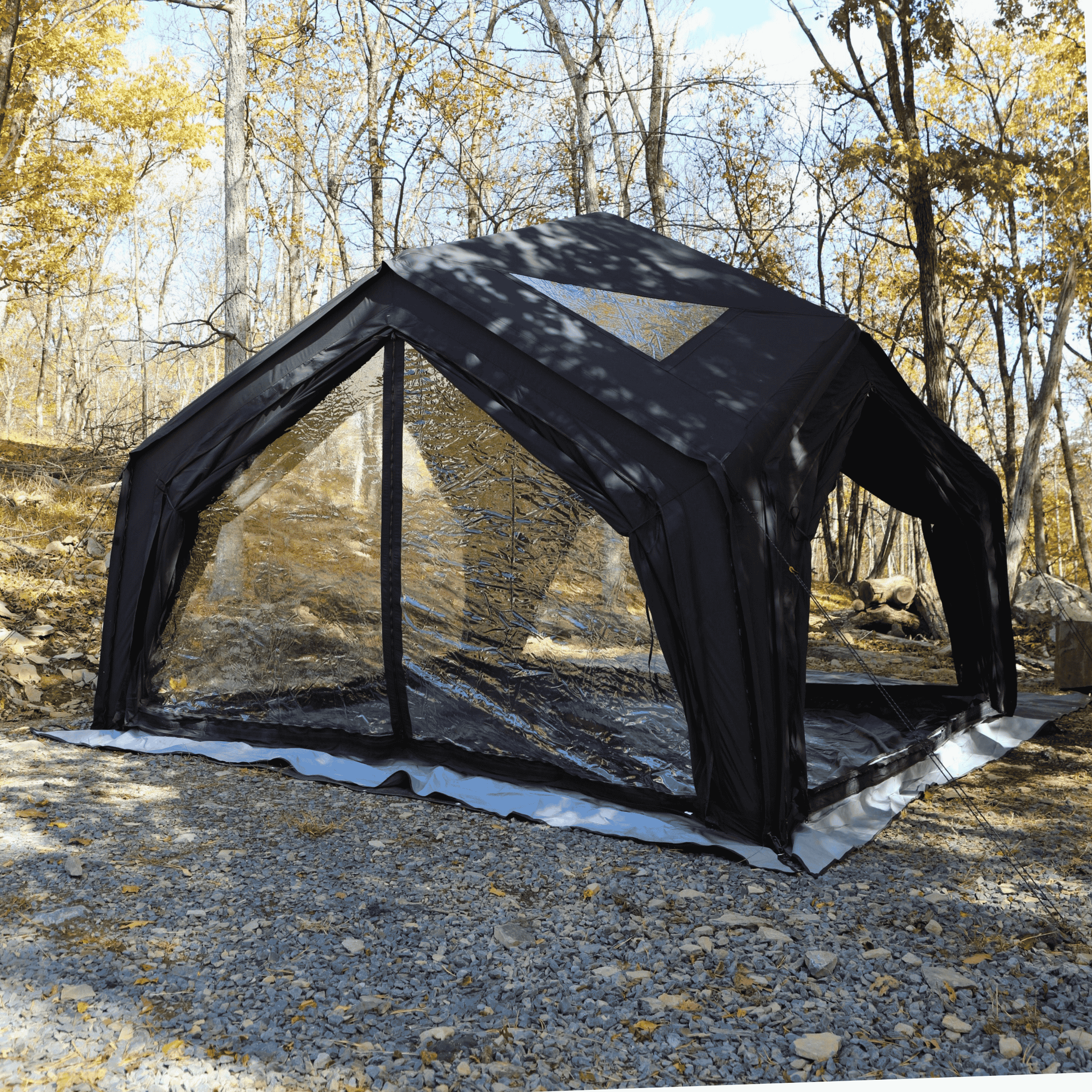 Tiendas inflables Coody Air Tent Hub Shelter negras para acampar (2-6 personas)