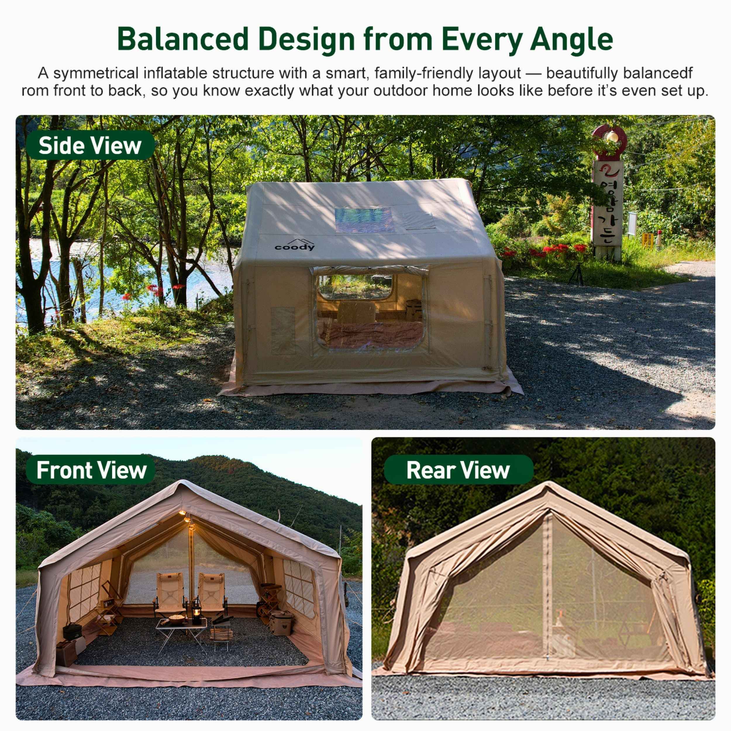 Coody 10.0 Beige Inflatable Tent House for Camping (2-4 Person)