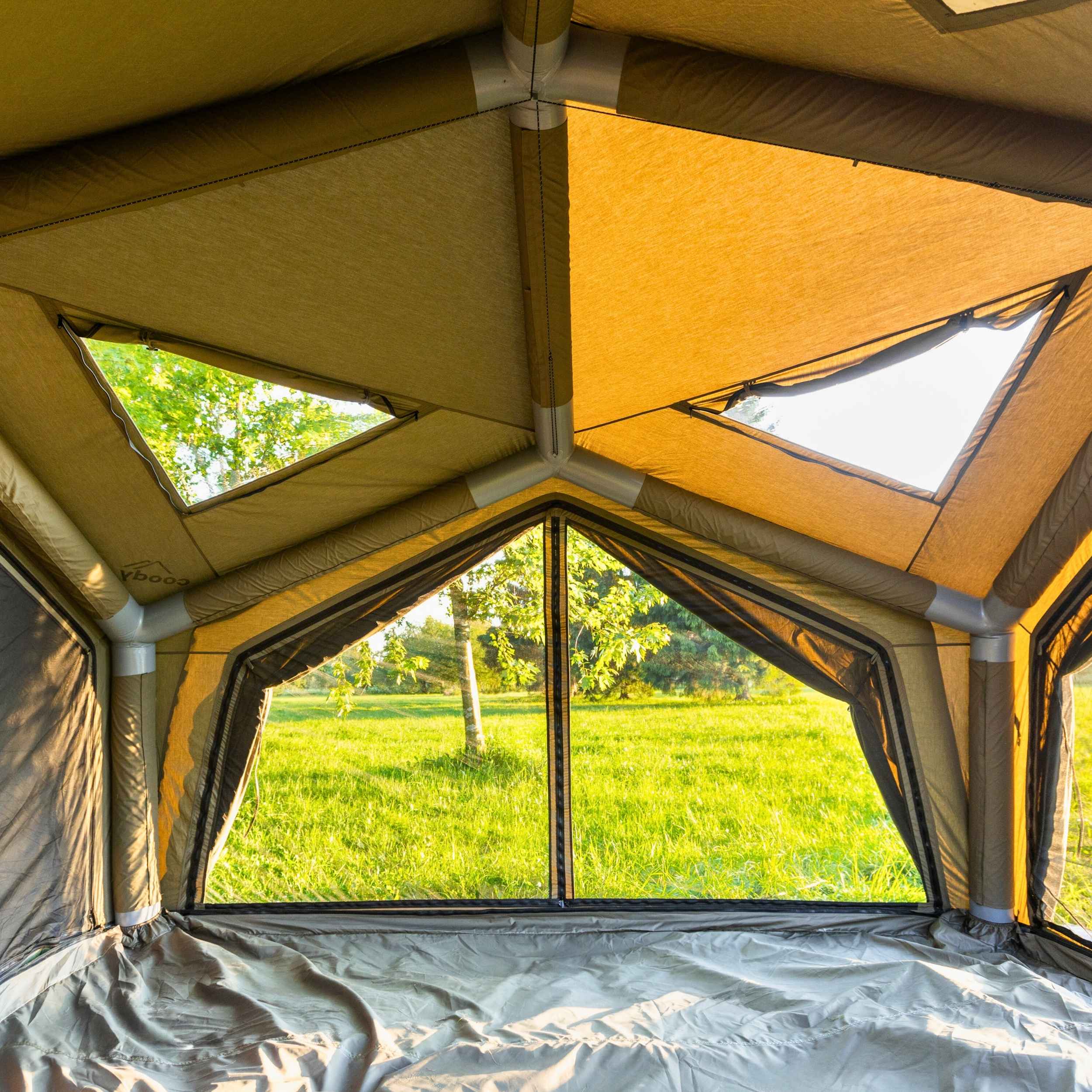 Tiendas inflables Coody AirTent Hub Shelter verde bosque para acampar (2-6 personas)