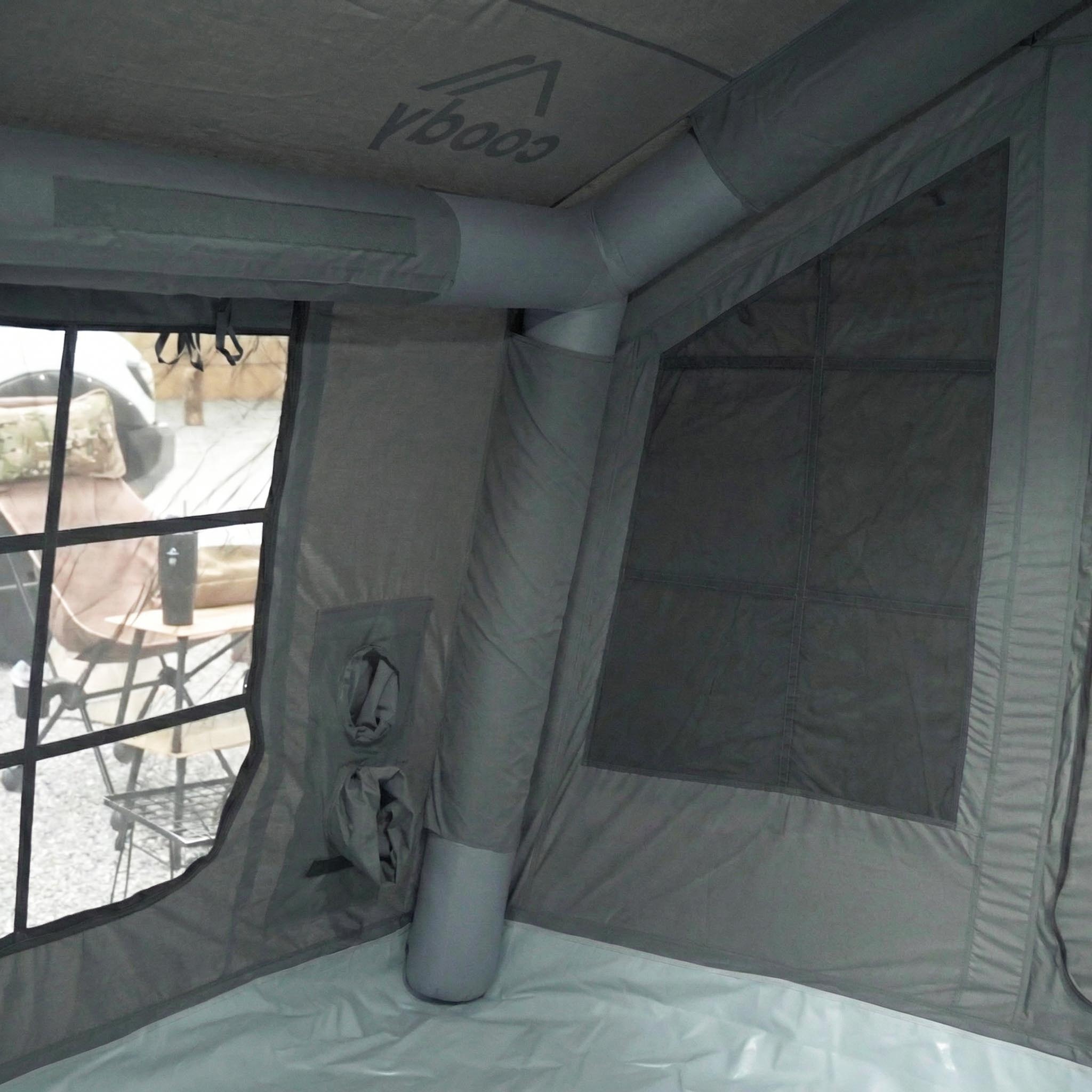 Coody 8.0 Inflatable Tent with Stove Jack for 1-4 person -Gray