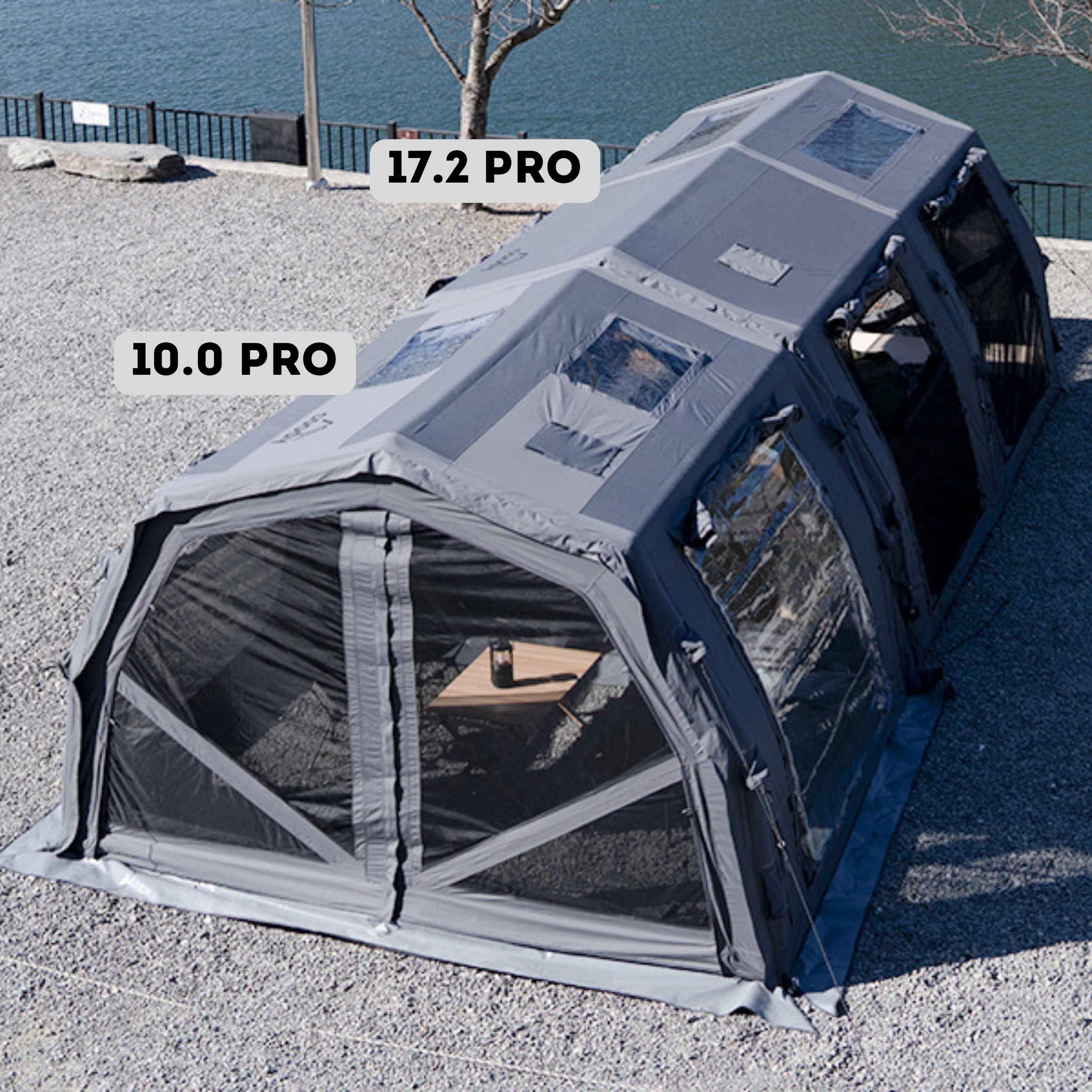 Coody 10.0 PRO Gray Premium Family Inflatable Canvas Tent (2-4 Person)