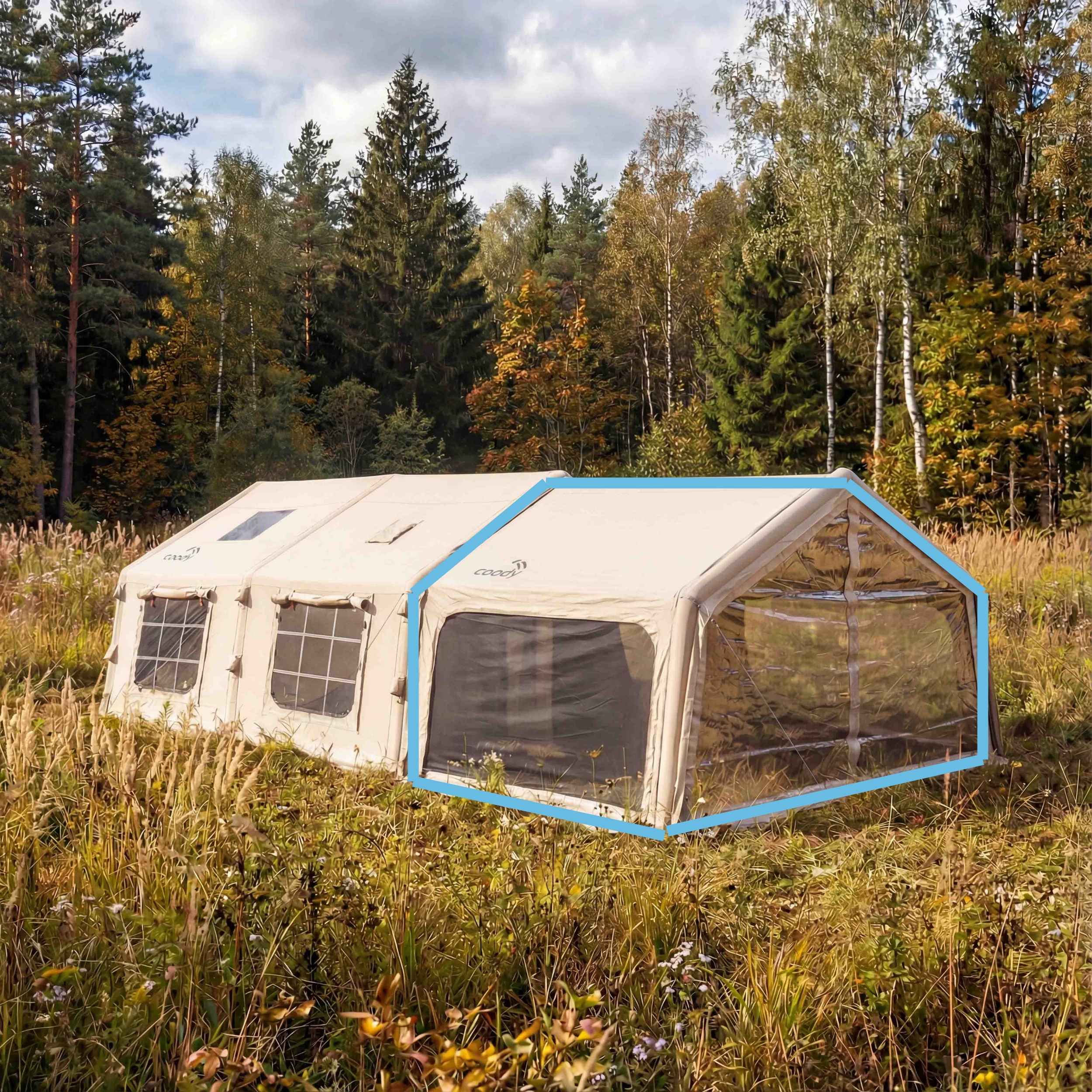 Coody AirTarp Beige - Inflatable Canopy for Tent 17.2, 13.6, Hub, 10.0