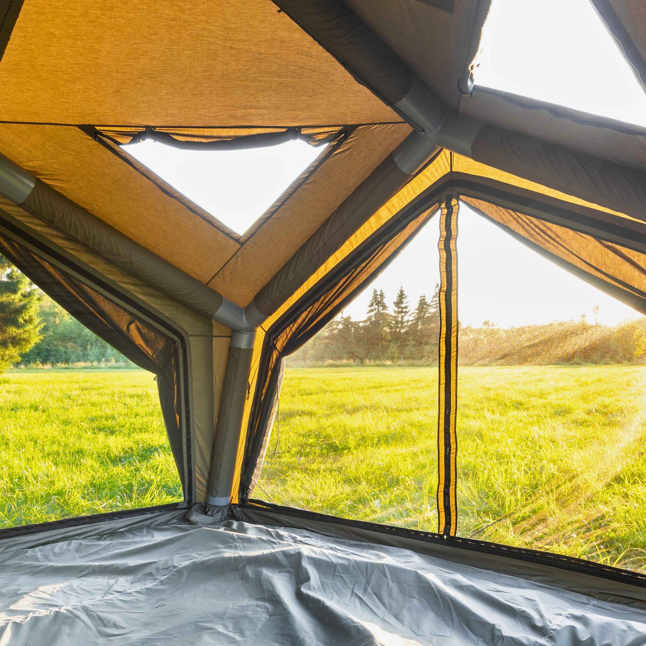 Tiendas inflables Coody AirTent Hub Shelter verde bosque para acampar (2-6 personas)